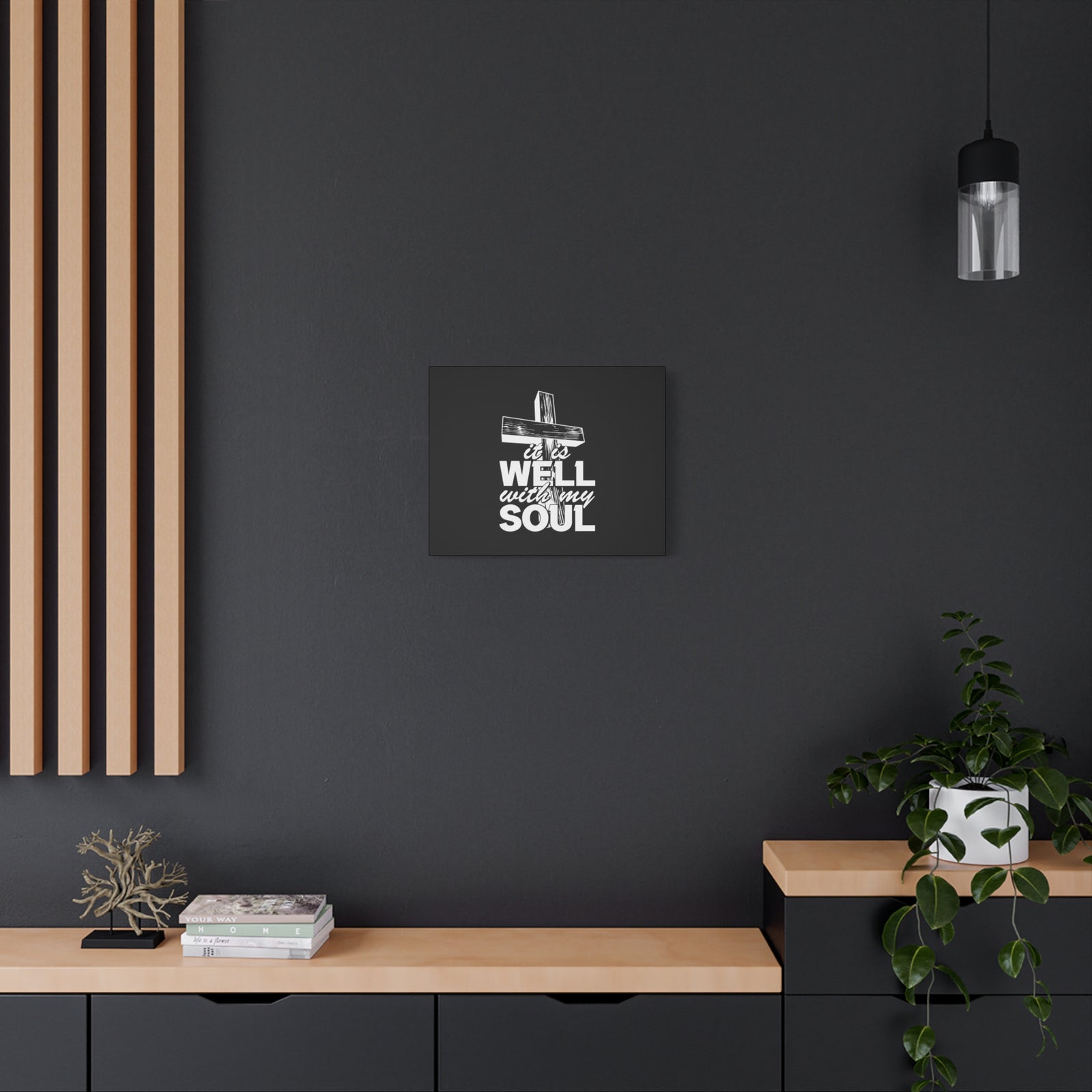 Scripture Canvas Well With My Soul Psalm 42:7 Cross Christian Wall Art Bible Verse Print Ready to Hang-Express Your Love Gifts