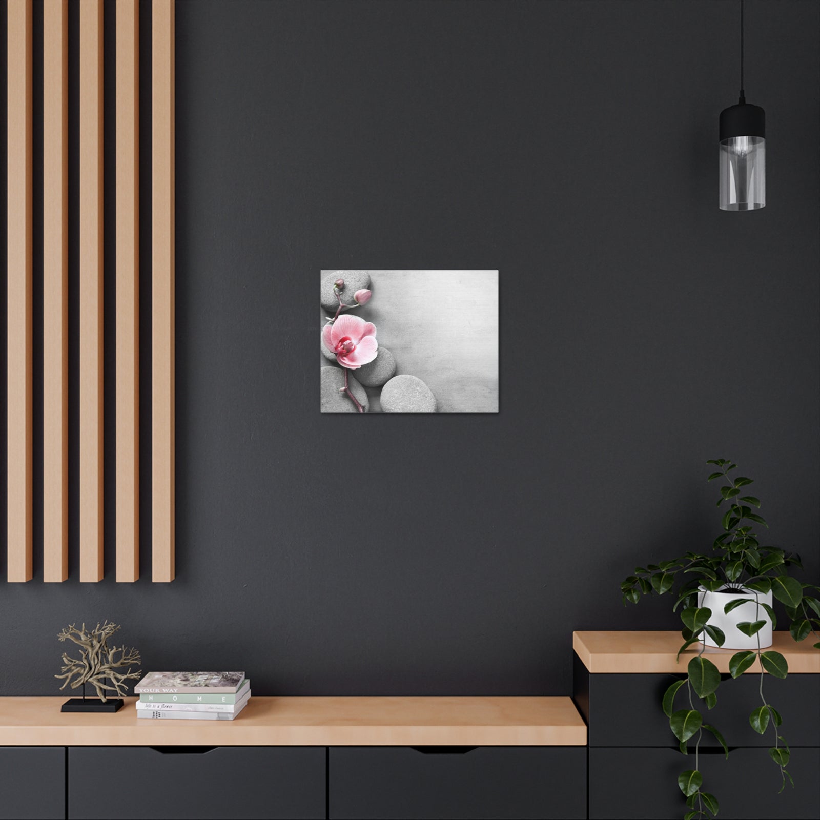 Orchid Pink Flower Forest Floral Nature Photography Canvas Wall Art for Home Decor Ready-to-Hang-Express Your Love Gifts