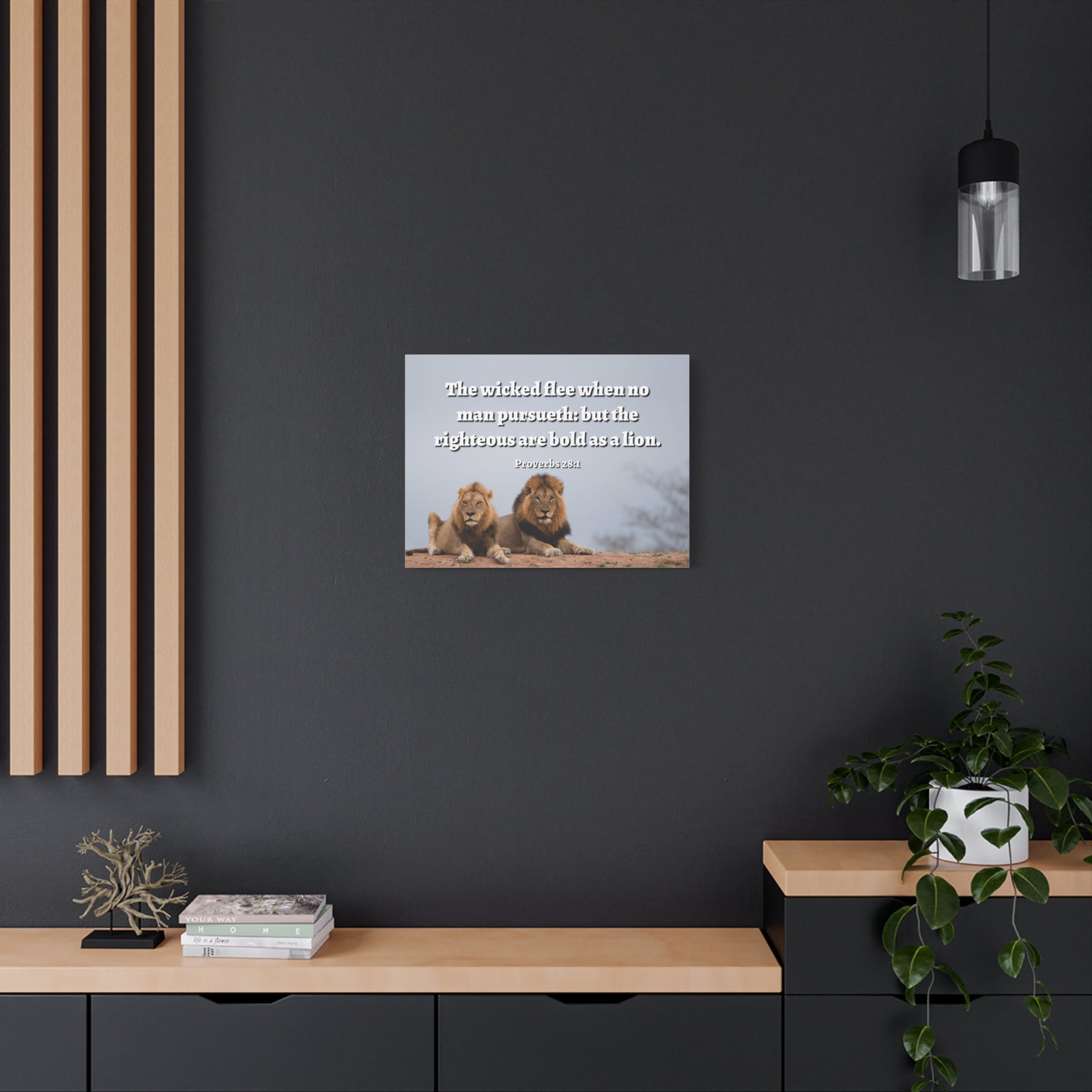 Scripture Walls The Righteous Proverbs 28:1 Bible Verse Canvas Christian Wall Art Ready to Hang-Express Your Love Gifts