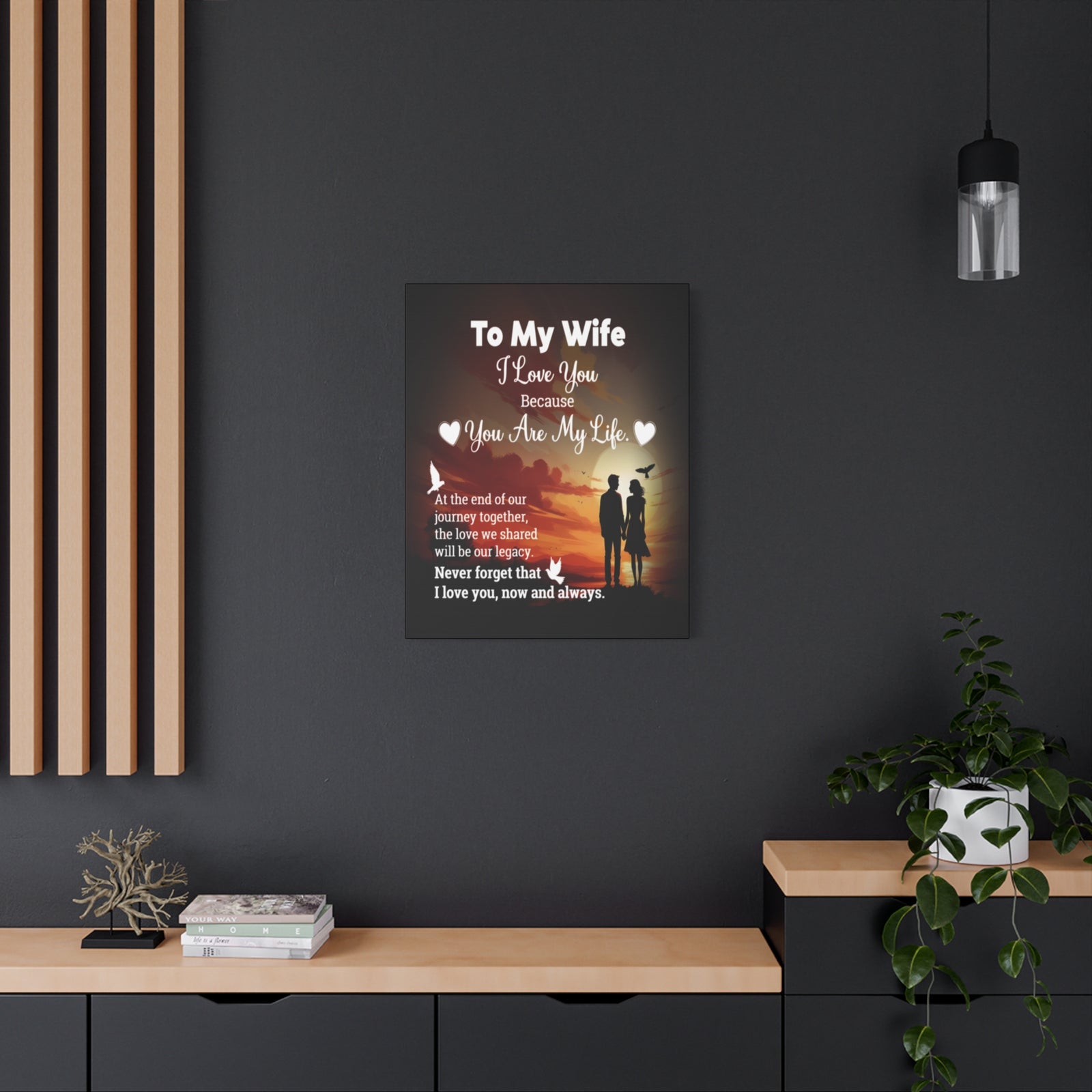 To My Wife Sunset Romance Canvas Wall Art - Heartfelt Gift of Love & Legacy-Express Your Love Gifts