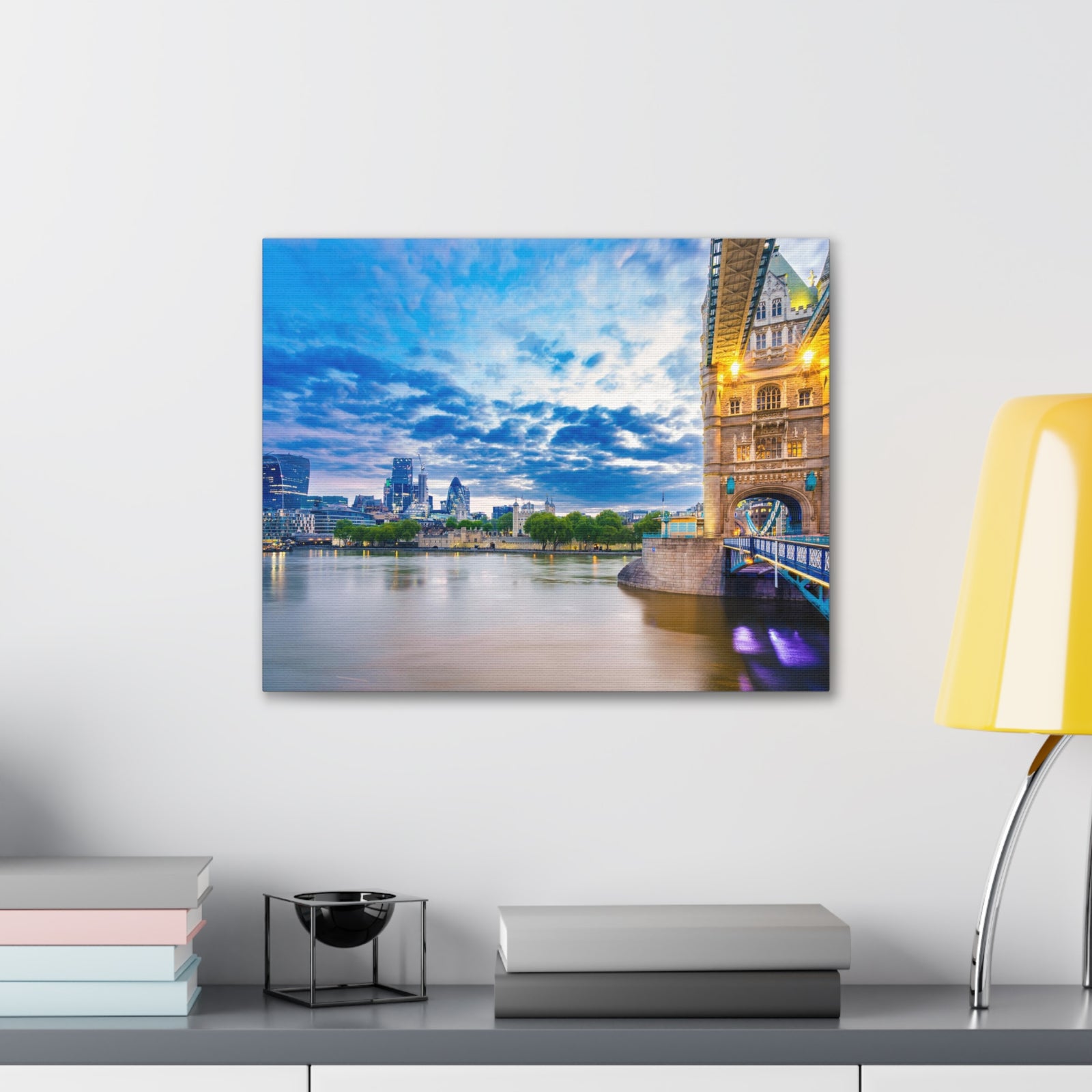 London Daytime Skyline Canvas Artwork High-Quality Breathtaking Stunning Cityscape for Home Decor Ready to Hang-Express Your Love Gifts