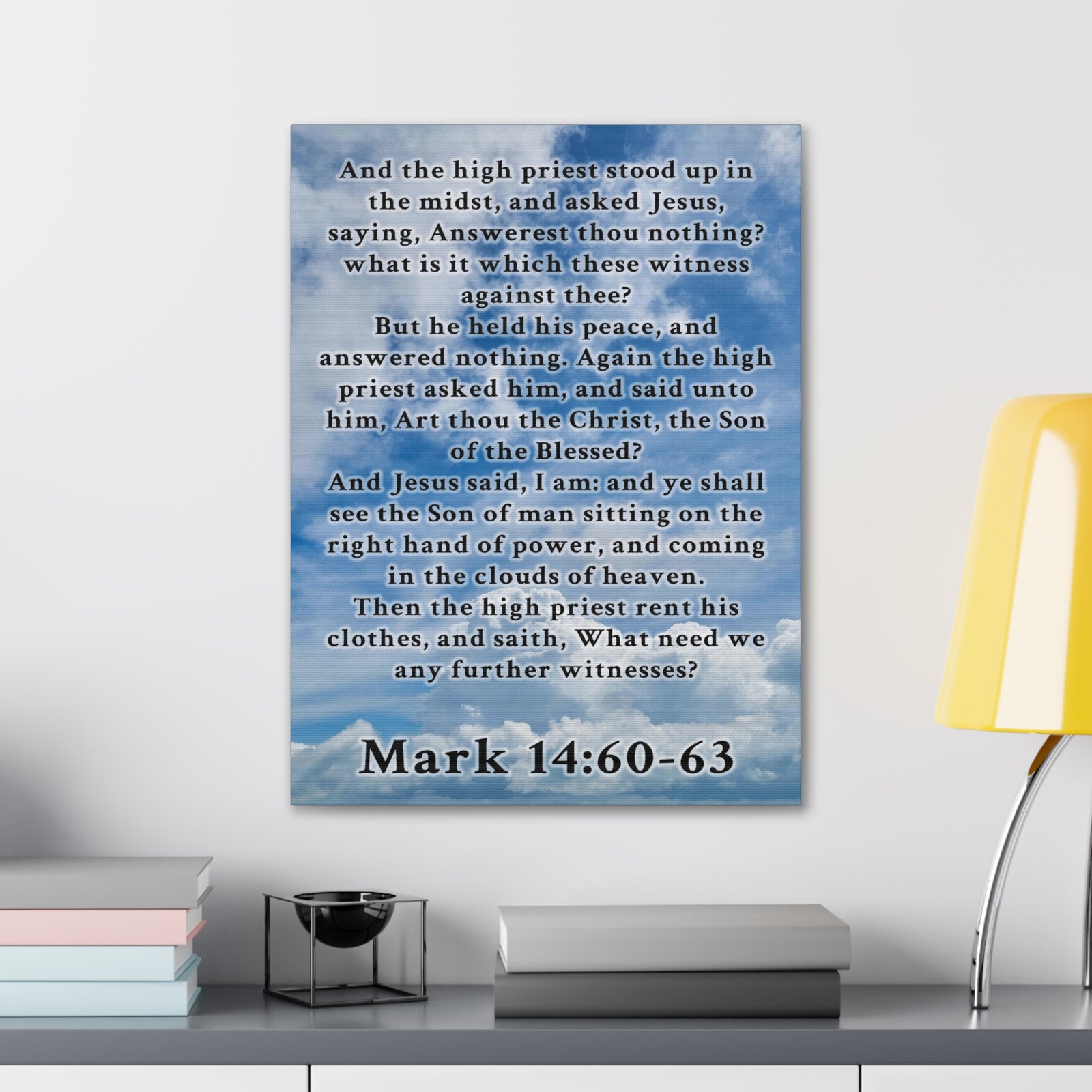 Scripture Walls Mark 14:60-63 KJV Bible Verse Canvas Christian Wall Art Ready to Hang Unframed-Express Your Love Gifts