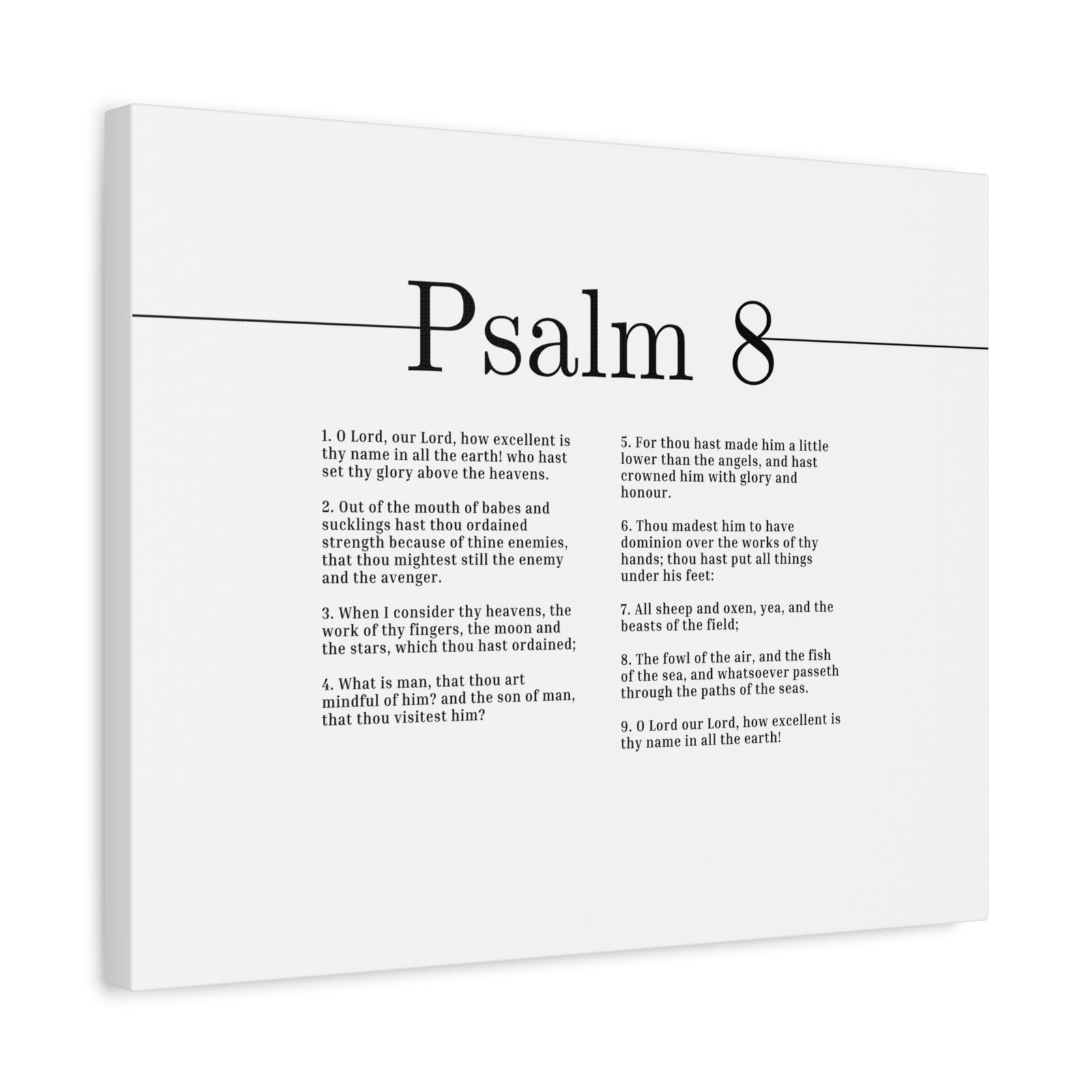 Scripture Canvas Glory Above The Heavens Psalm 8 Christian Wall Art Bible Verse Print Ready to Hang-Express Your Love Gifts