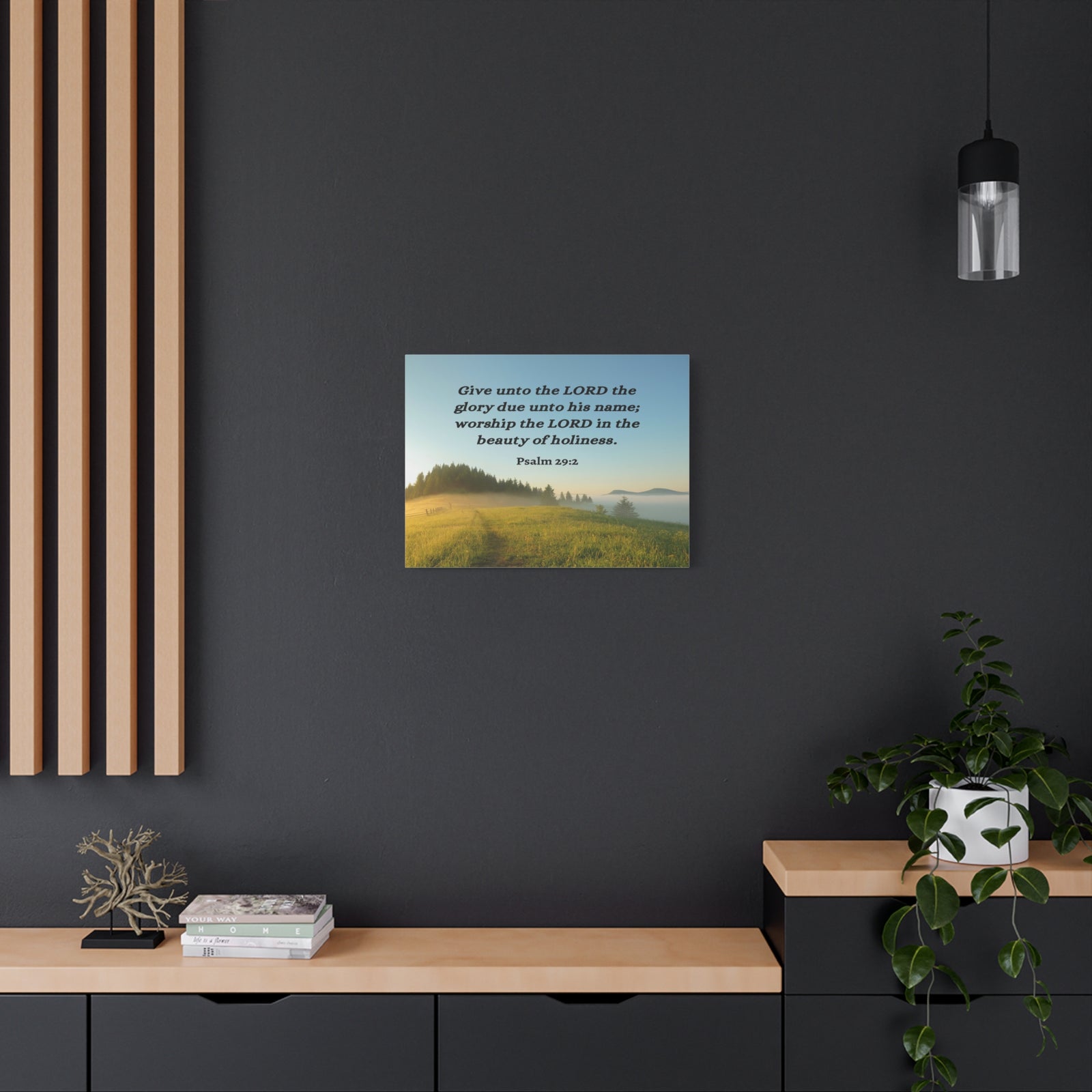 Scripture Walls Worship The Lord Psalm 29:2 Bible Verse Canvas Christian Wall Art Ready to Hang-Express Your Love Gifts