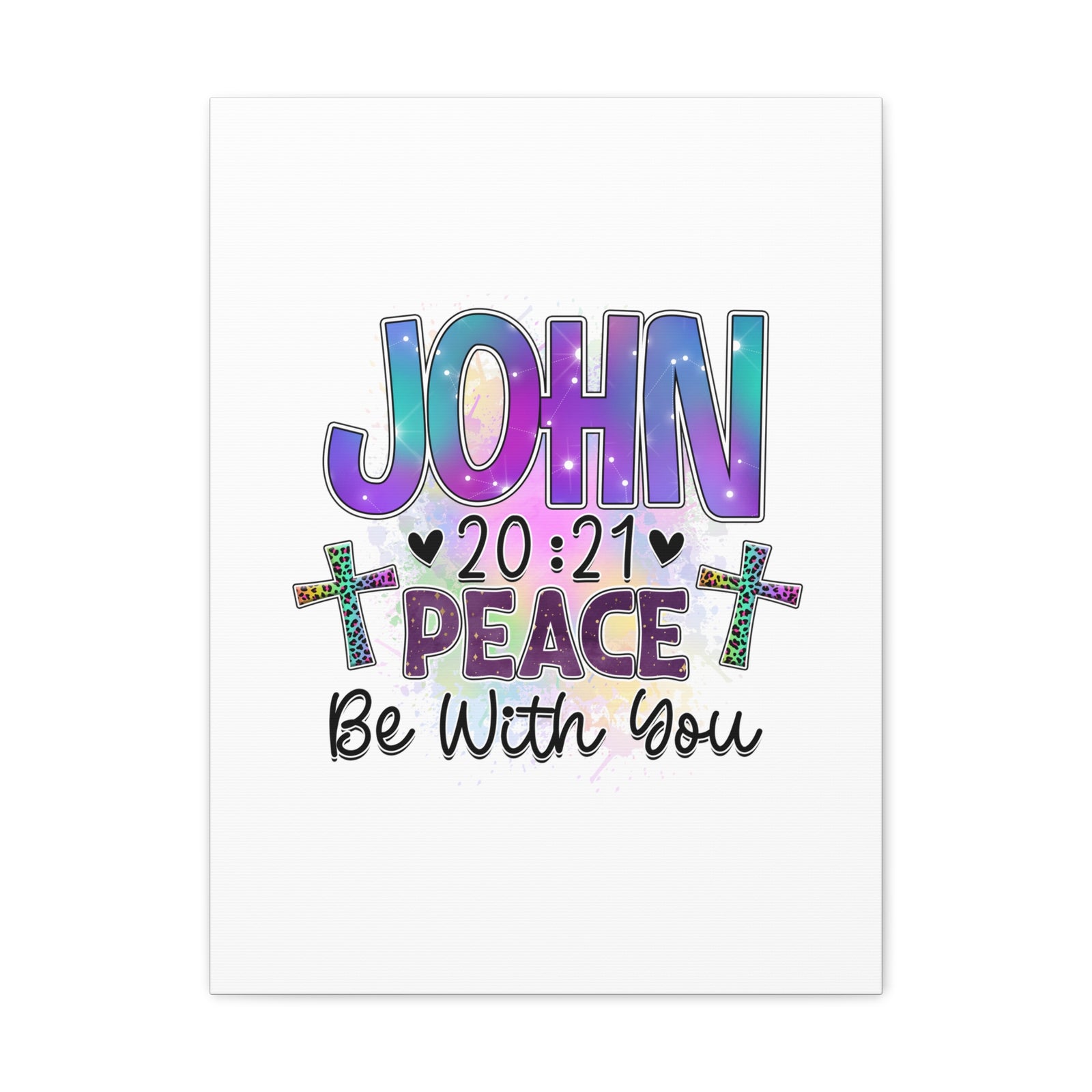Scripture Walls John 20:21 Peace Be With You Bible Verse Canvas Christian Wall Art Ready to Hang Unframed-Express Your Love Gifts