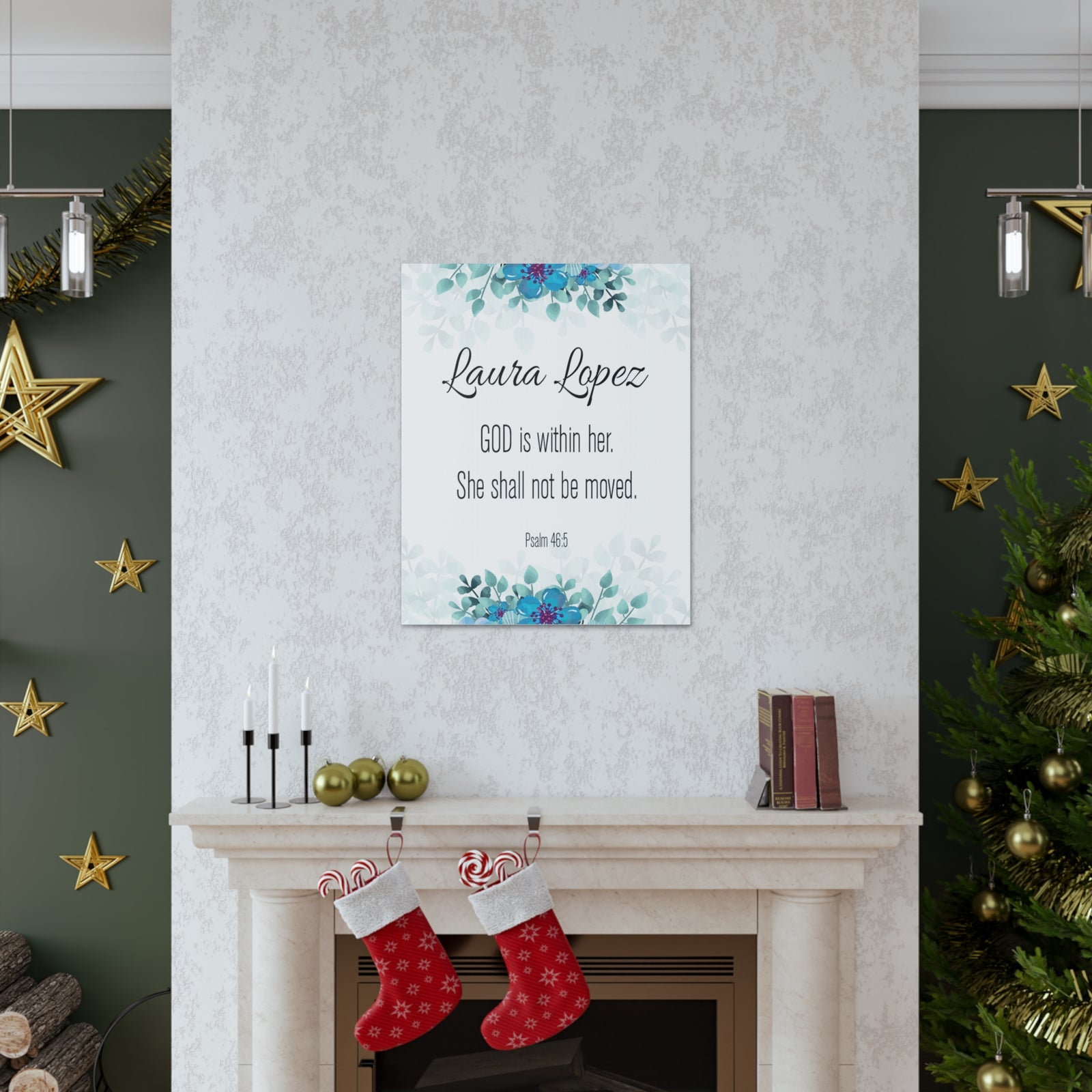 Personalized Scripture Walls God Is Within Her Psalm 46:5 Bible Chapter Canvas Christian Wall Art Ready to Hang-Express Your Love Gifts