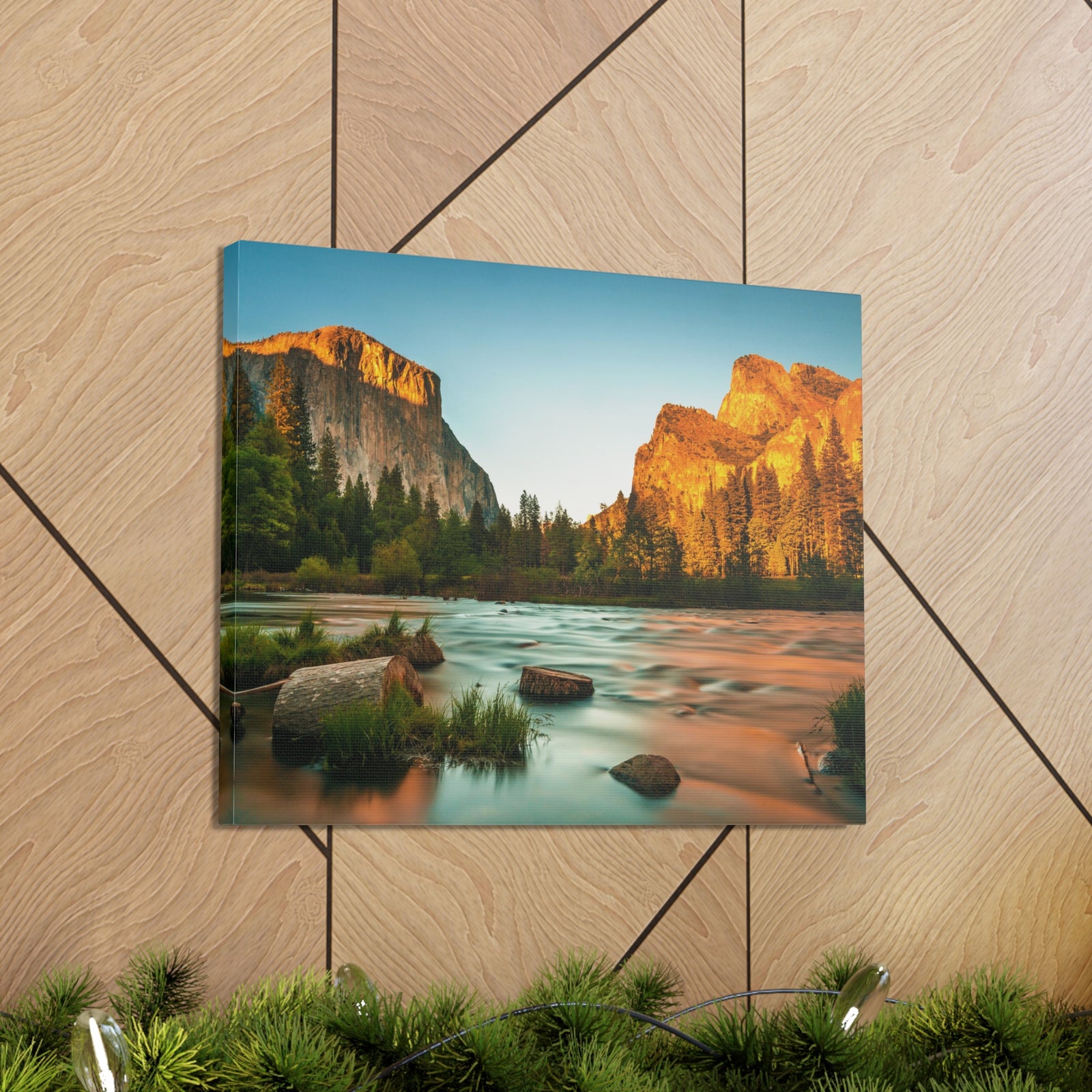 Mountain Valley Golden Hour Nature Wilderness Photography Canvas Wall Art for Home Decor Ready-to-Hang-Express Your Love Gifts