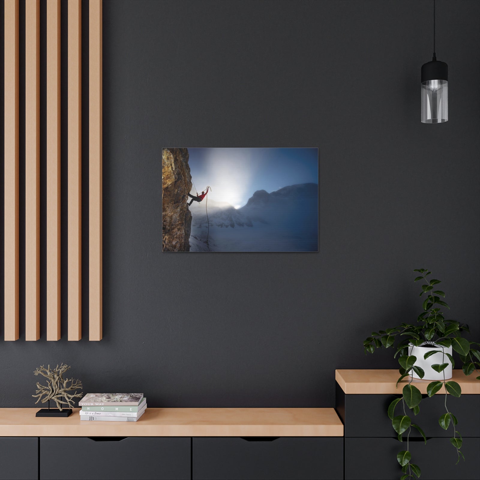 Mountain Rock Climbing Nature Wilderness Photography Canvas Wall Art for Home Decor Ready-to-Hang-Express Your Love Gifts