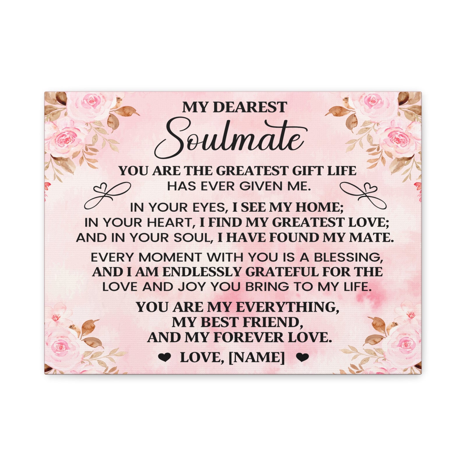 Personalized You Are The Greatest Gift Romantic Inspirational Print Ready to Hang Artwork Unframed-Express Your Love Gifts