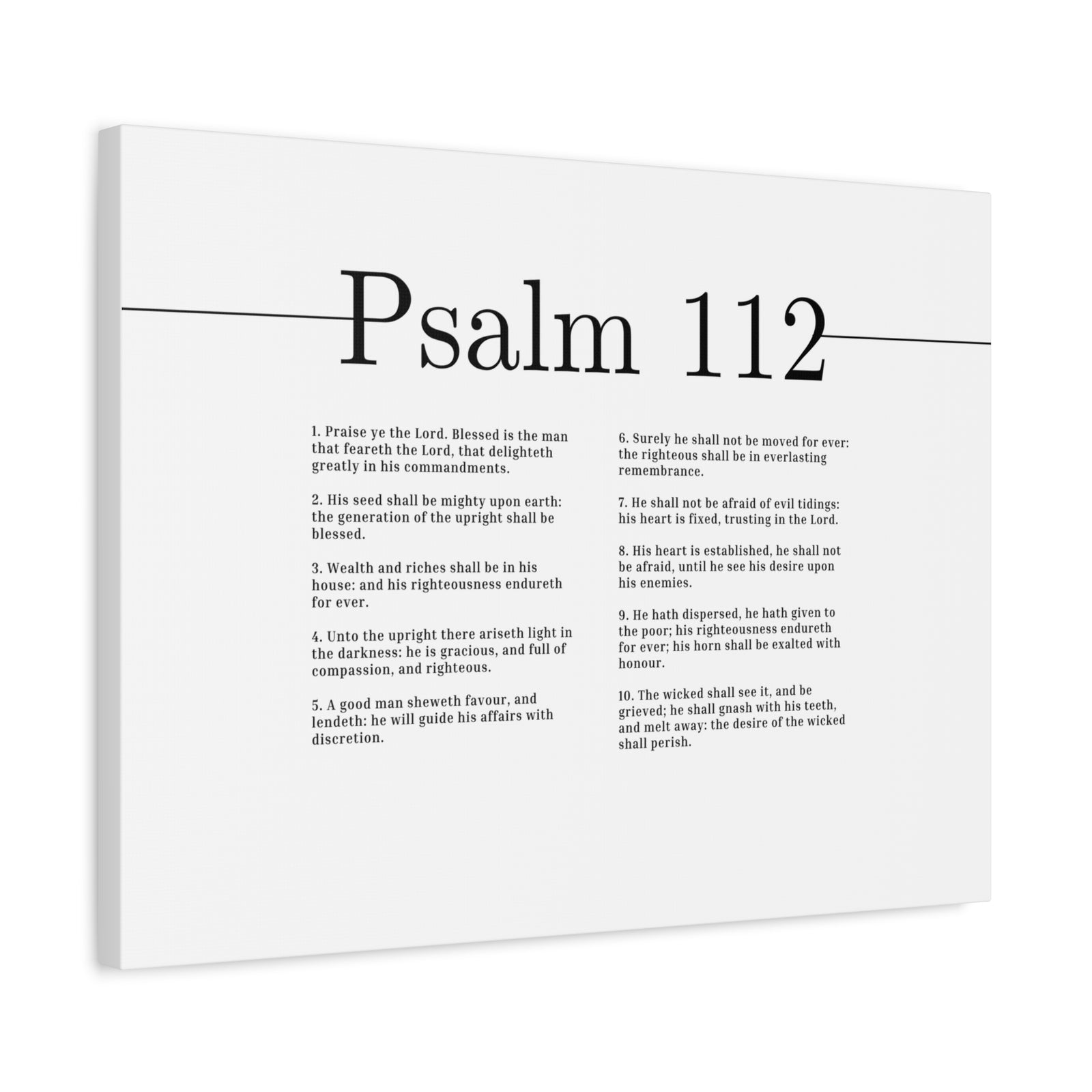 Scripture Canvas Everlasting Remembrance Psalm 112 Christian Wall Art Bible Verse Print Ready to Hang-Express Your Love Gifts