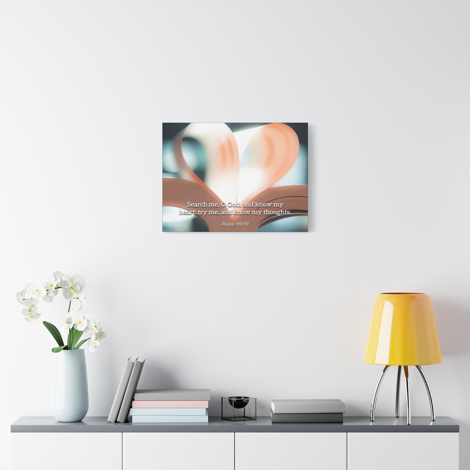 Scripture Canvas Know My Heart Psalm 139:23 Christian Wall Art Bible Verse Print Ready to Hang-Express Your Love Gifts