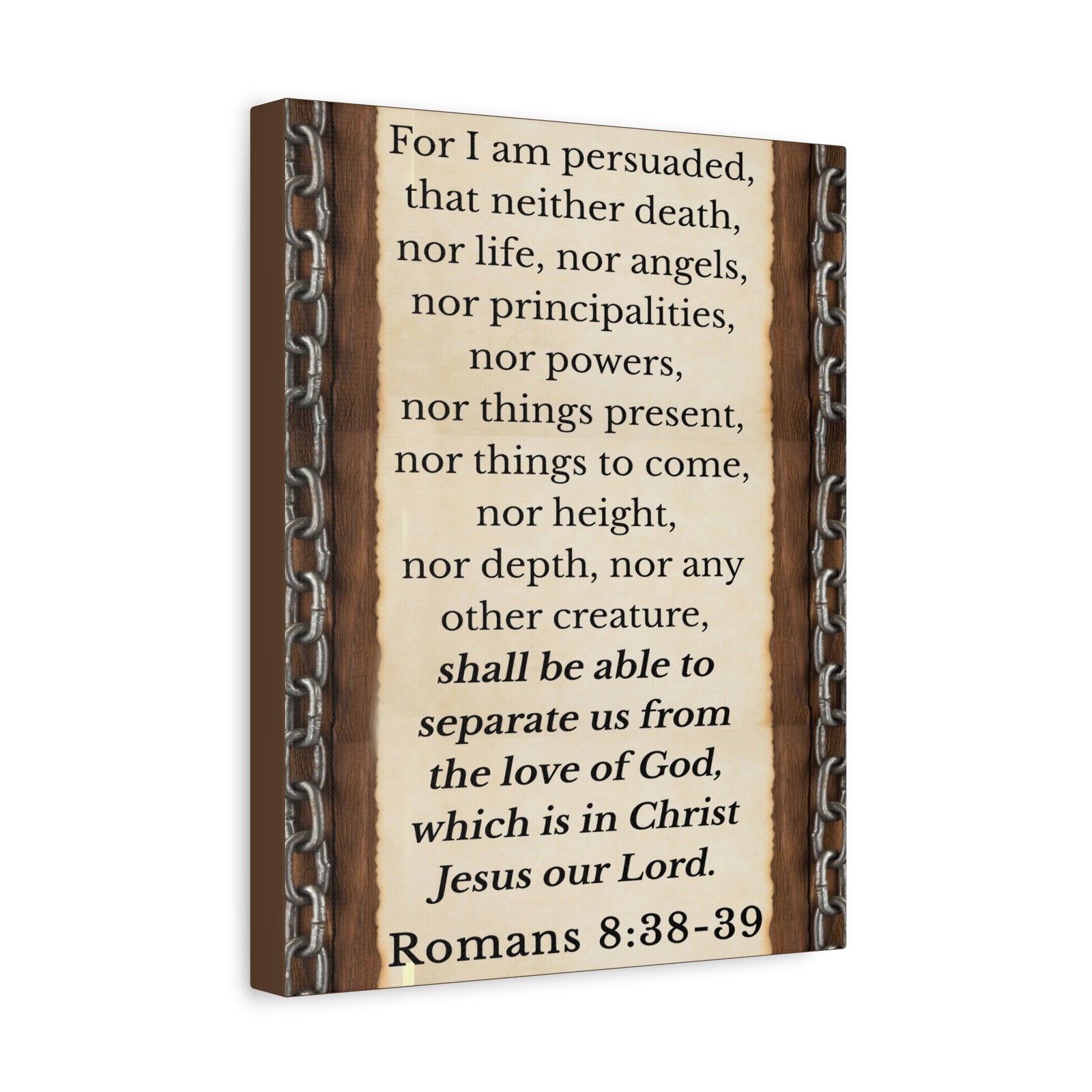 Scripture Walls Romans 8:38-39 Chain Bible Verse Canvas Christian Wall Art Ready to Hang Unframed-Express Your Love Gifts