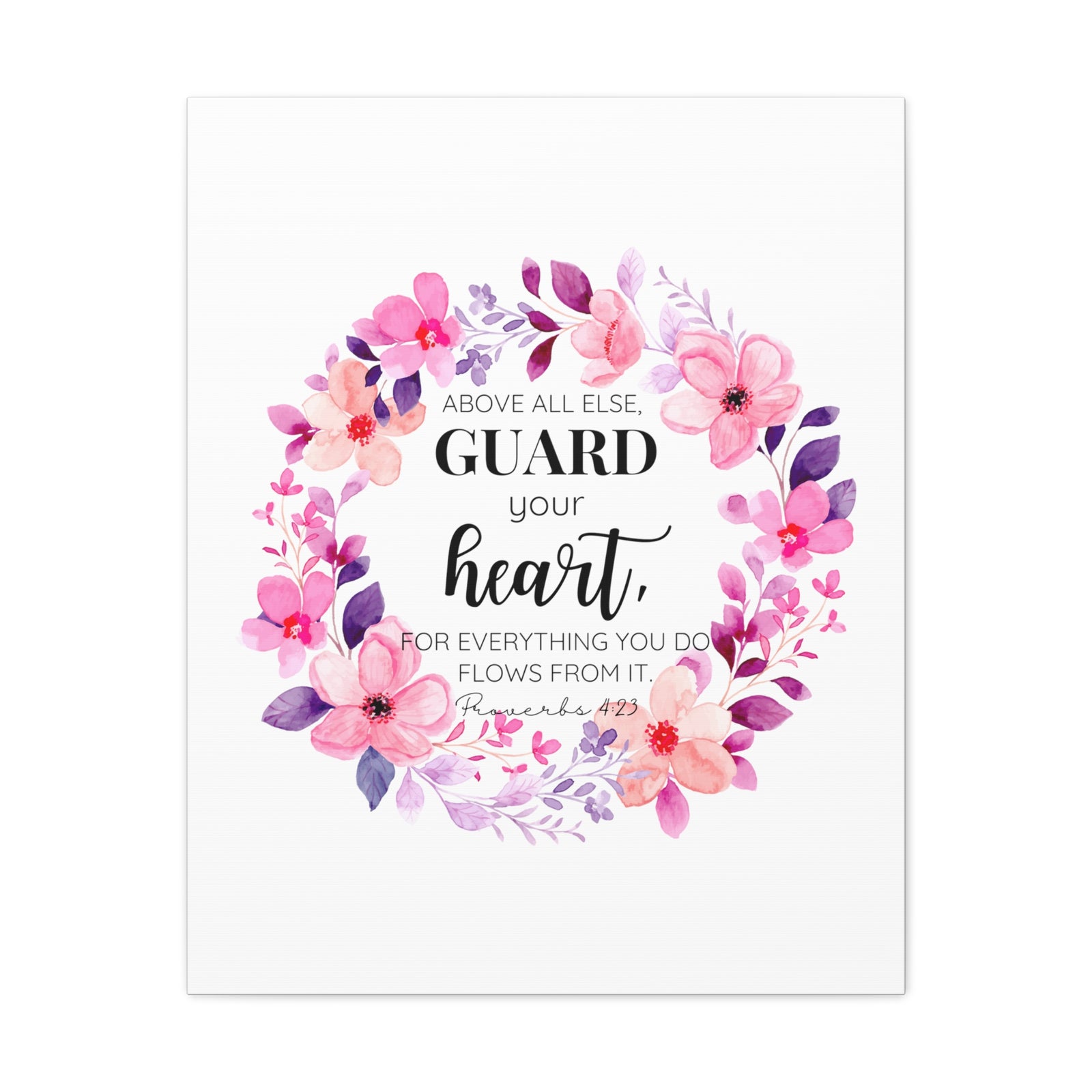 Scripture Walls Proverbs 4:23 Guard Your Heart Bible Verse Canvas Christian Wall Art Ready to Hang Unframed-Express Your Love Gifts