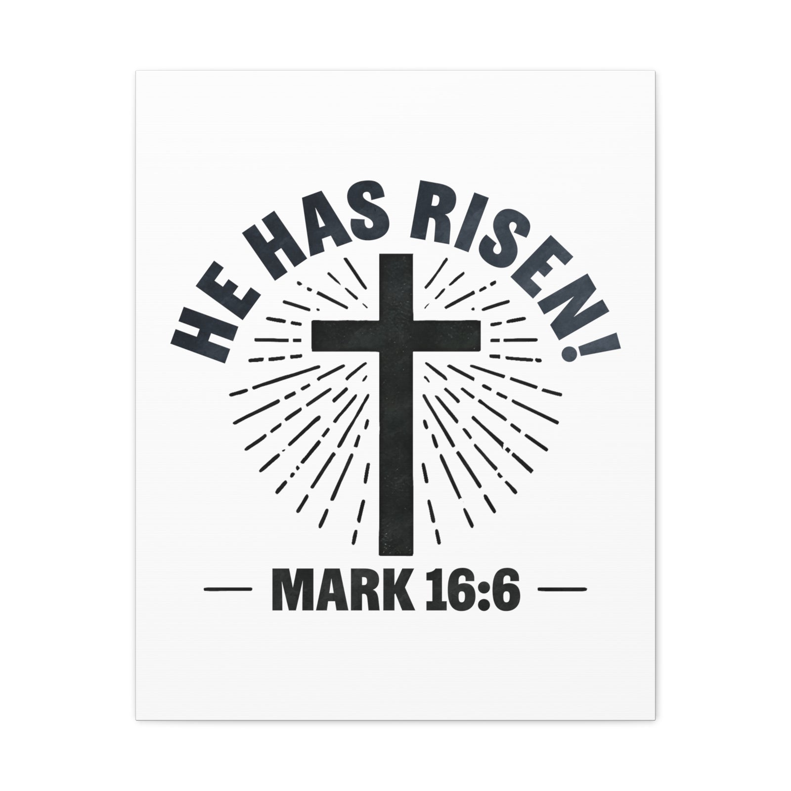 Scripture Walls Mark 16:6 He Has Risen! Cross Bible Verse Canvas Christian Wall Art Ready to Hang Unframed-Express Your Love Gifts