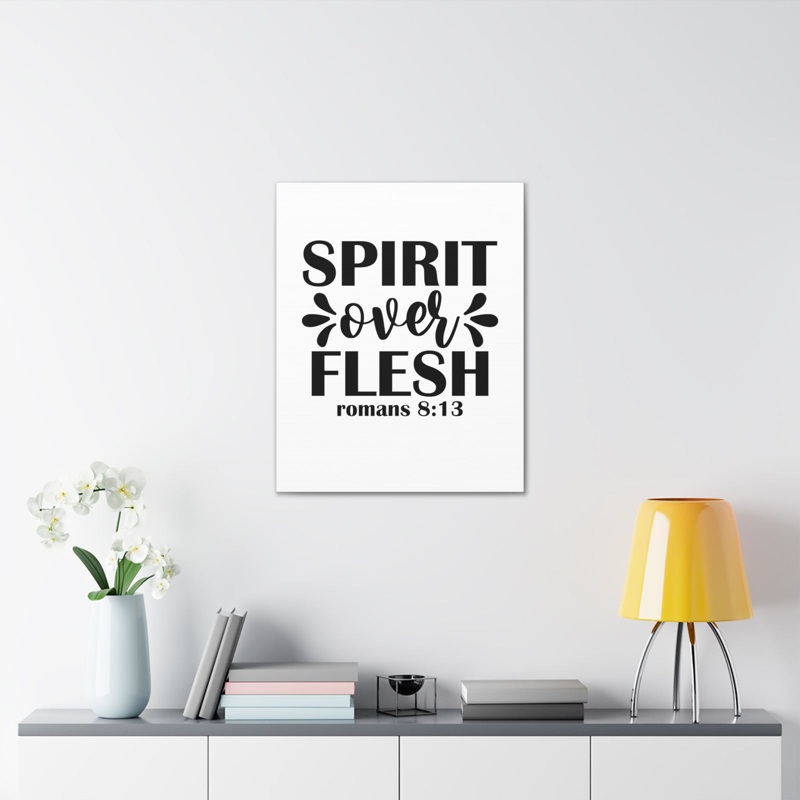 Scripture Walls Romans 8:13 Spirit Over Flesh Bible Verse Canvas Christian Wall Art Ready to Hang Unframed-Express Your Love Gifts