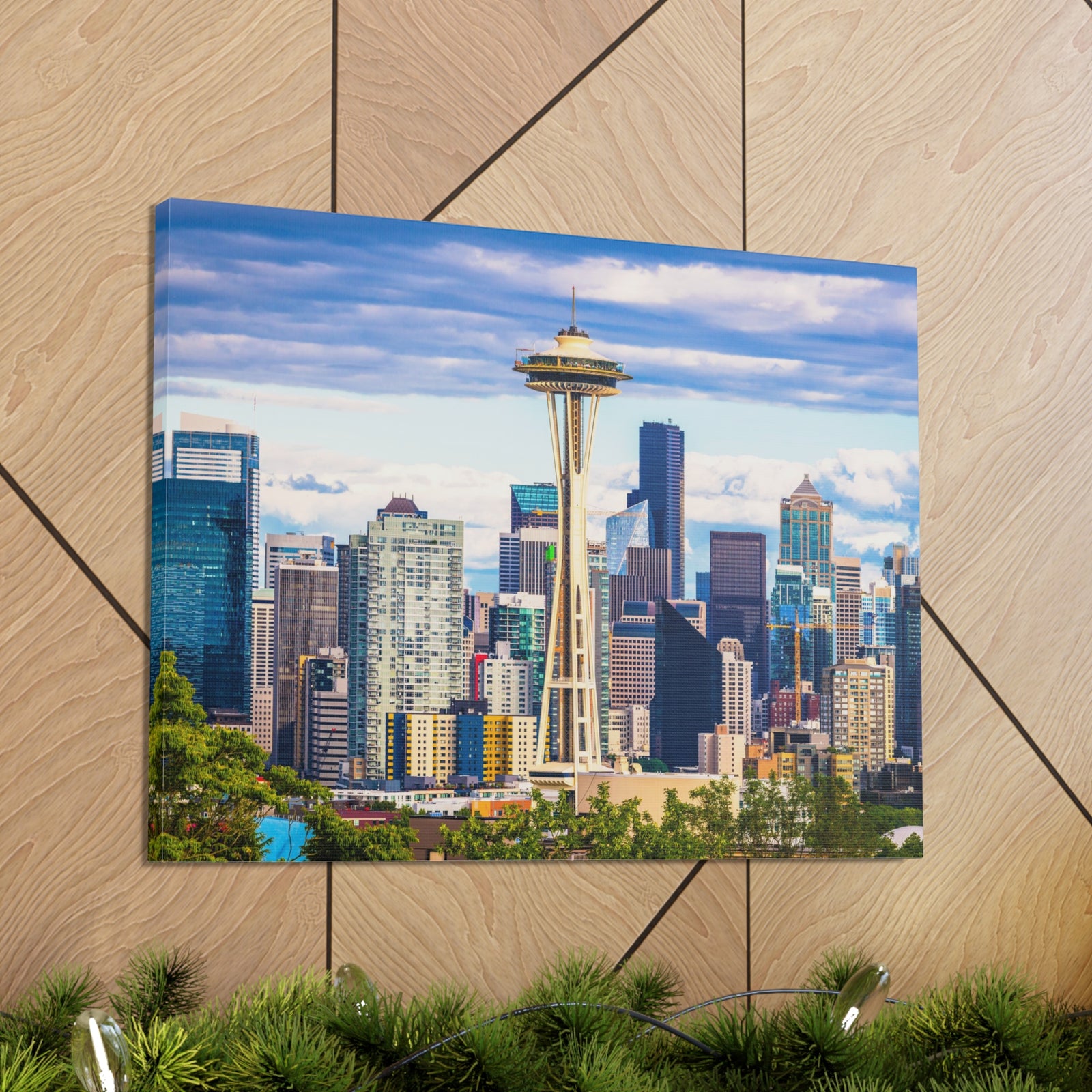 Seattle Daytime Skyline Canvas Artwork High-Quality Breathtaking Stunning Cityscape for Home Decor Ready to Hang-Express Your Love Gifts