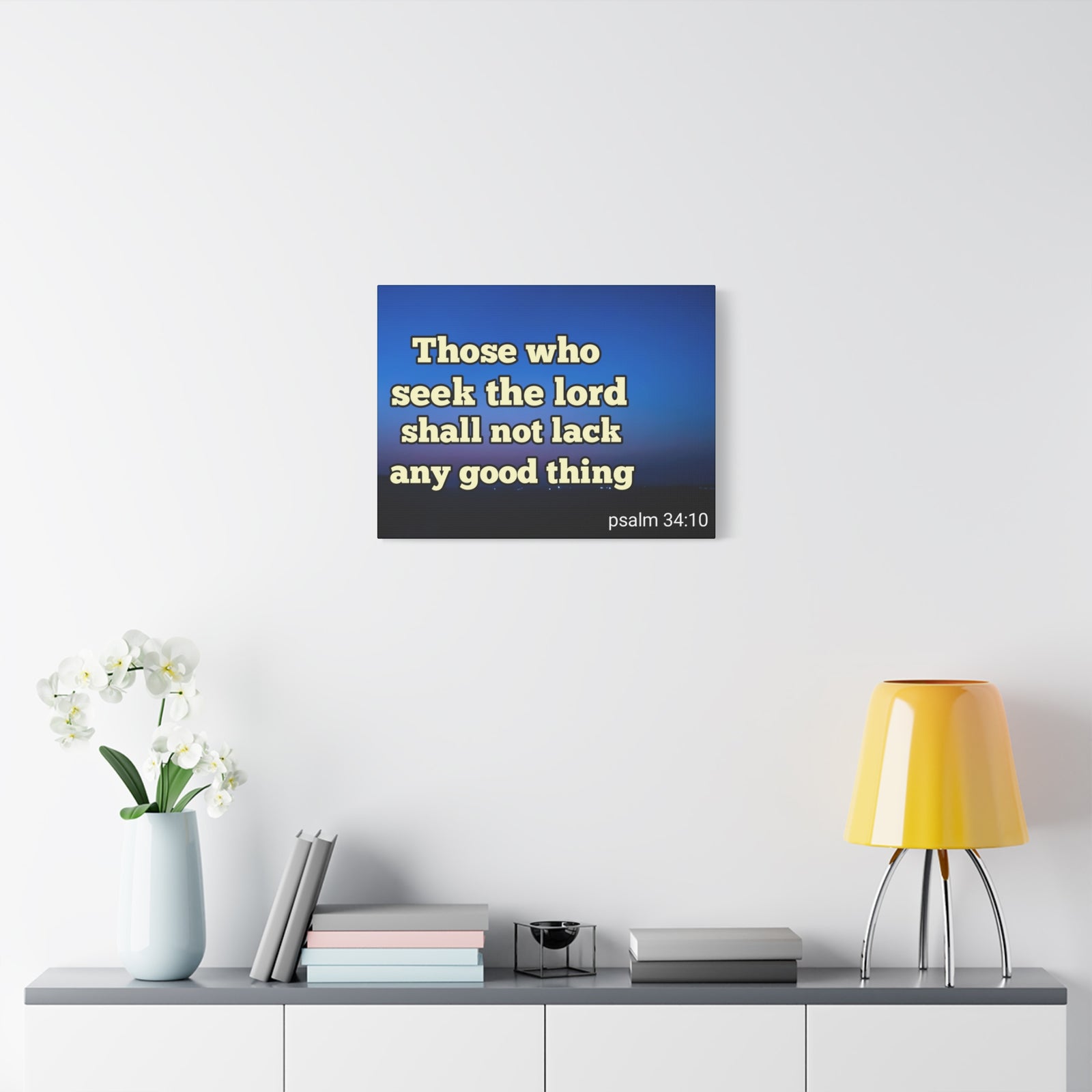 Scripture Walls Seek The Lord Psalm 34:10 Bible Verse Canvas Christian Wall Art Ready to Hang-Express Your Love Gifts