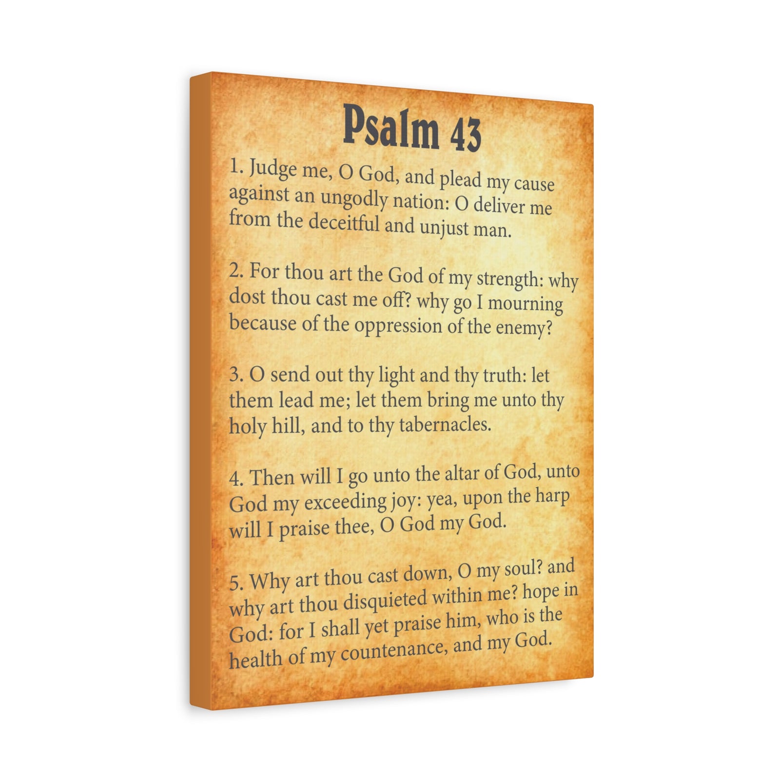 Scripture Walls Psalm 43 Gold Bible Chapter Canvas Christian Wall Art Ready to Hang-Express Your Love Gifts