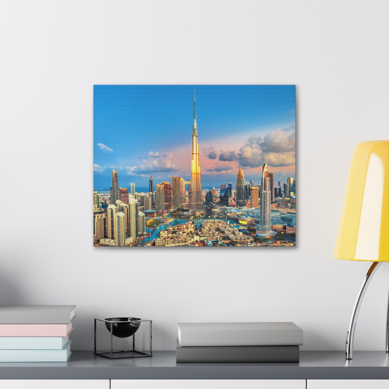Dubai Daytime Skyline Canvas Artwork High-Quality Breathtaking Stunning Cityscape for Home Decor Ready to Hang-Express Your Love Gifts