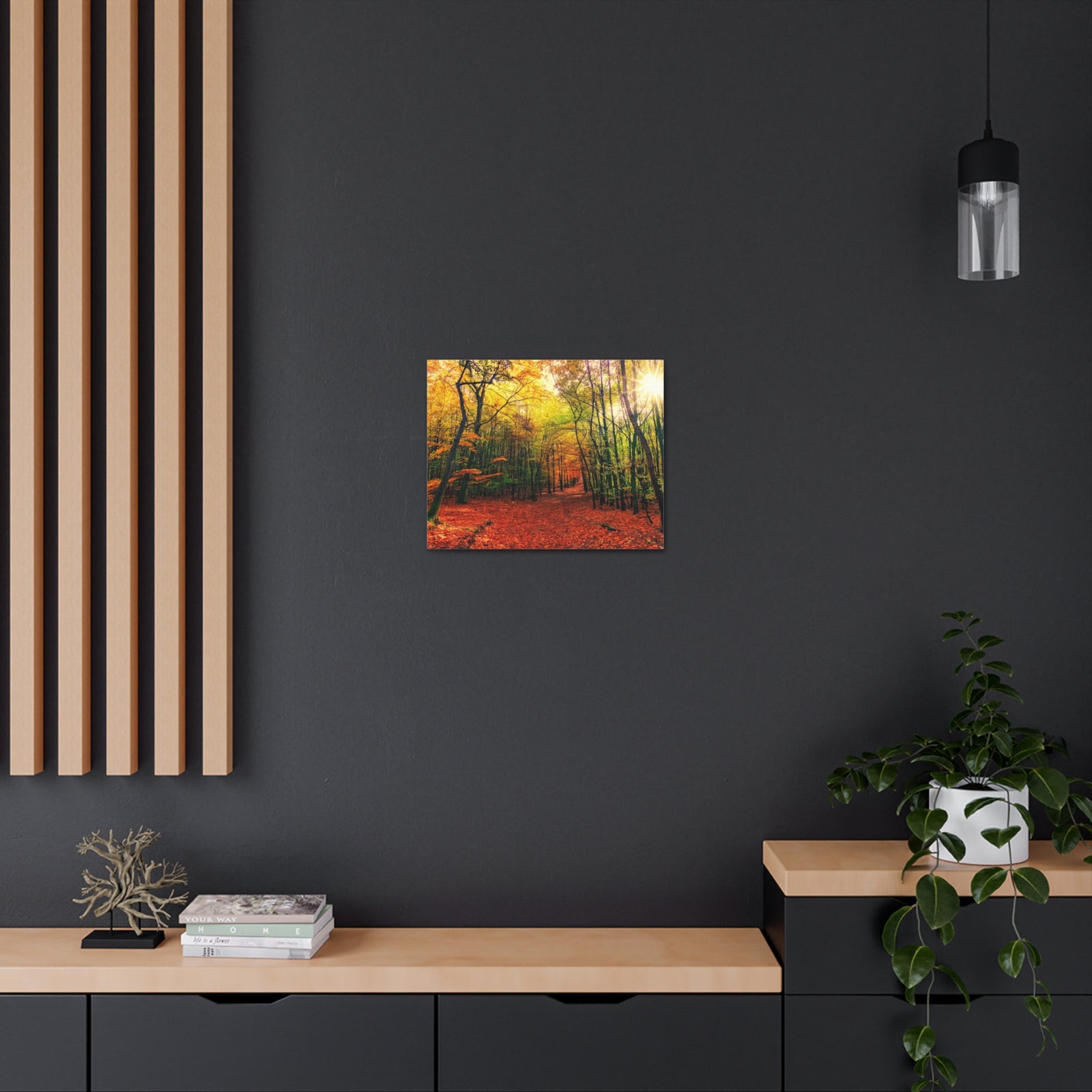 Autumn Forest is Beautiful Forest Floral Nature Photography Canvas Wall Art for Home Decor Ready-to-Hang-Express Your Love Gifts