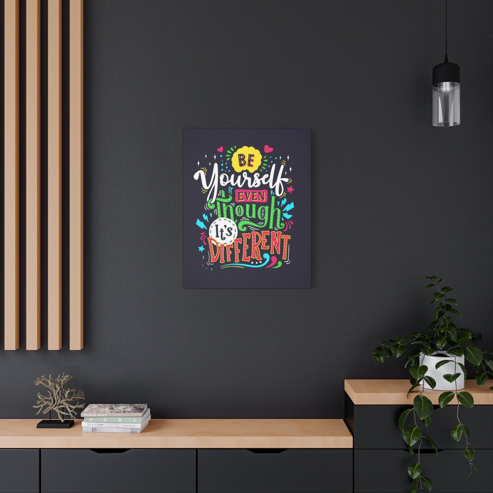 Inspirational Quote Canvas Be Yourself Wall Art Motivational Motto Inspiring Prints Artwork Decor Ready to Hang-Express Your Love Gifts