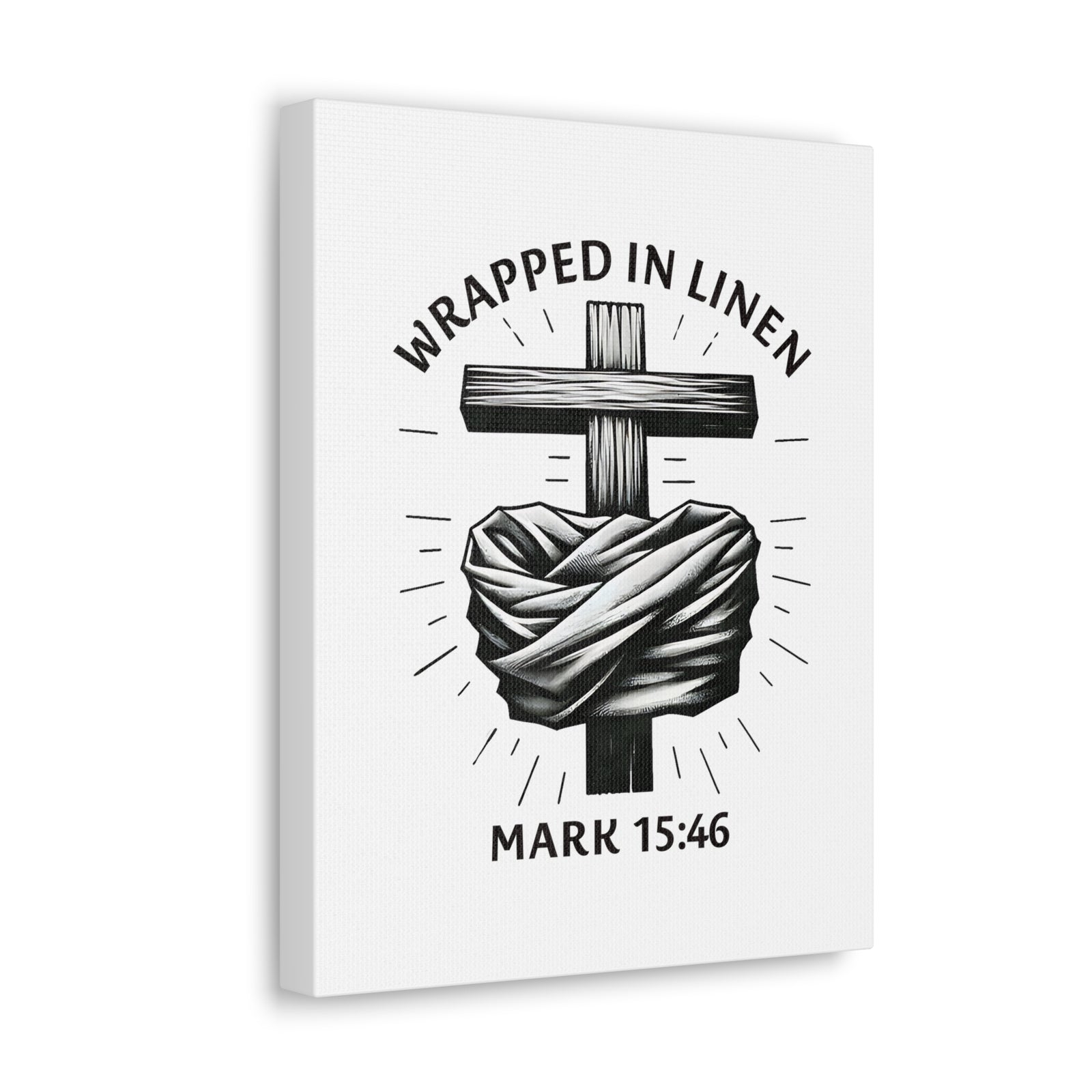 Scripture Walls Mark 15:46 Wrapped in Linen Bible Verse Canvas Christian Wall Art Ready to Hang Unframed-Express Your Love Gifts