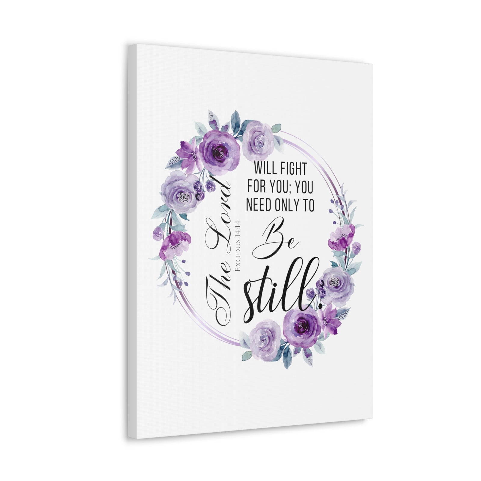 Scripture Walls Exodus 14:14 Be Still Bible Verse Canvas Christian Wall Art Ready to Hang Unframed-Express Your Love Gifts