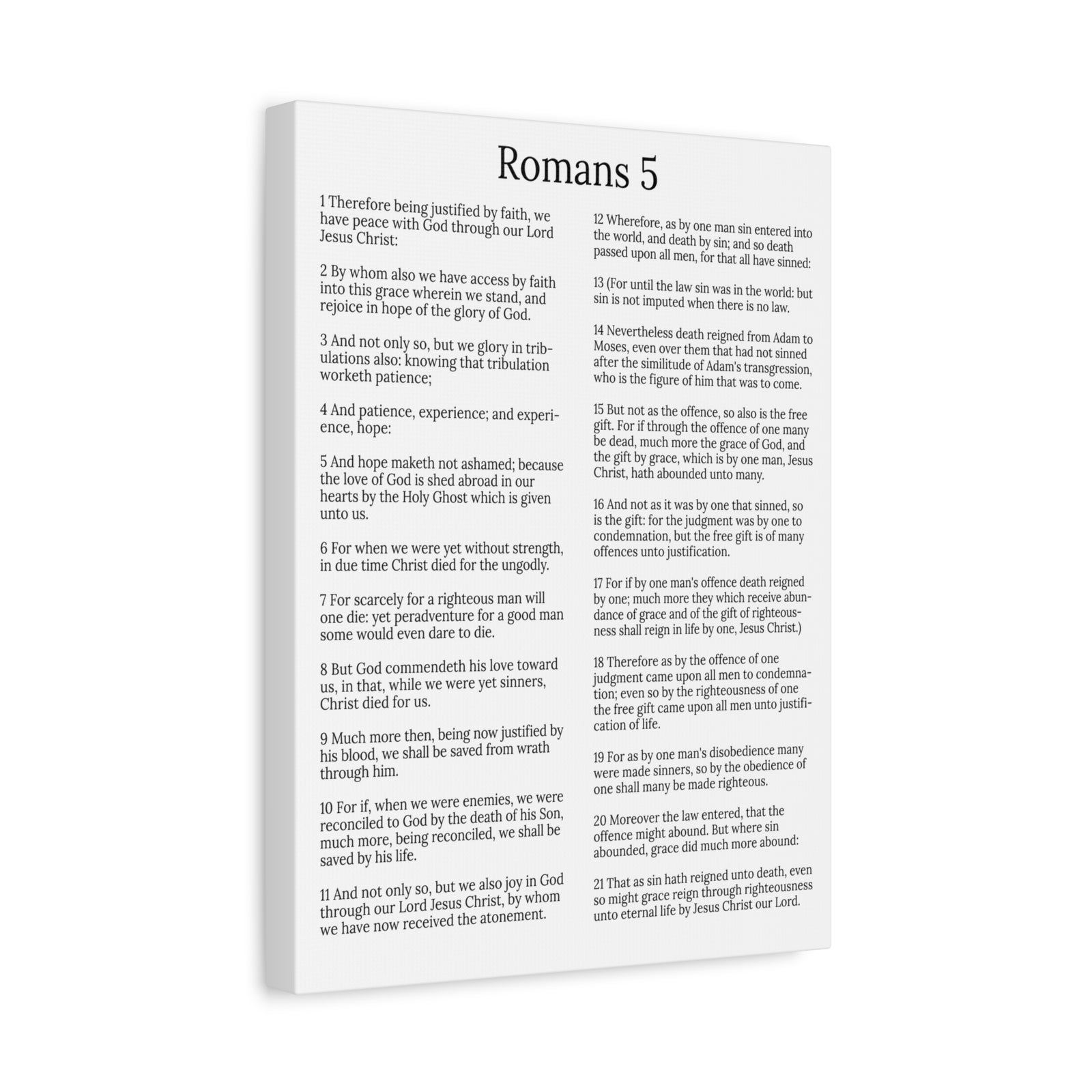 Scripture Walls Justification Romans 5 White Chapter Christian Wall Art Print Ready to Hang Unframed-Express Your Love Gifts