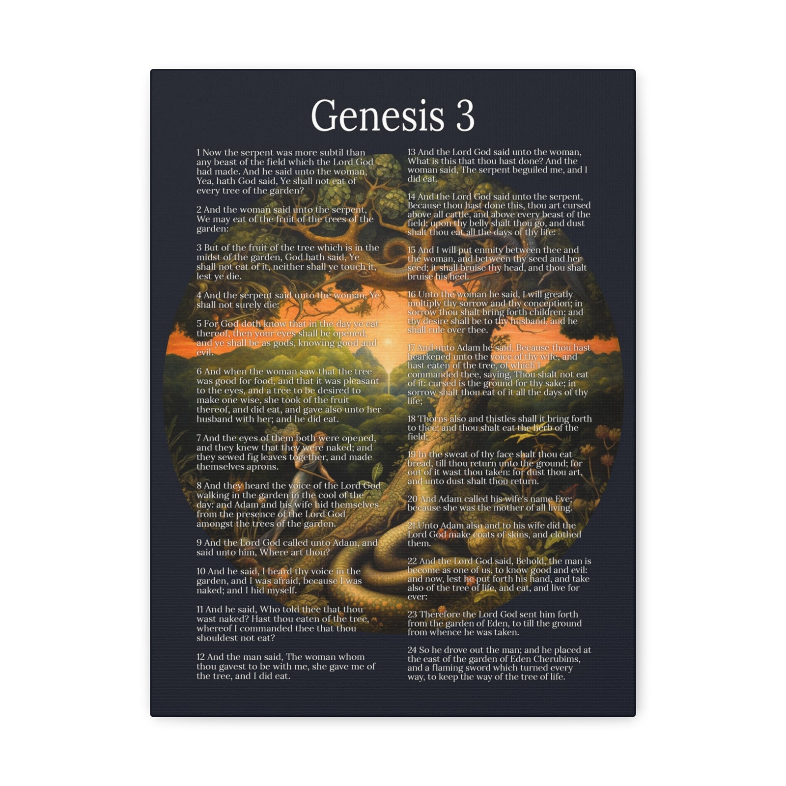 Scripture Walls Fall of Man Genesis 3 Chapter Christian Wall Art Print Ready to Hang Unframed-Express Your Love Gifts