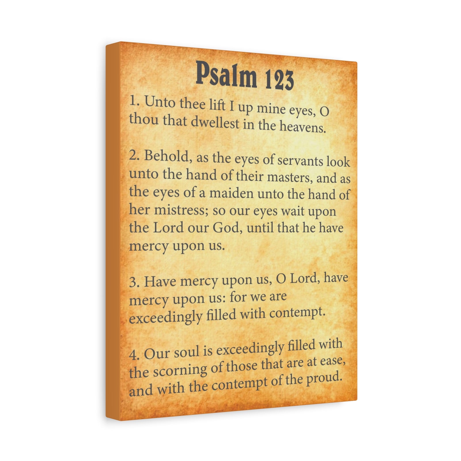 Scripture Walls Psalm 123 Gold Bible Chapter Canvas Christian Wall Art Ready to Hang-Express Your Love Gifts