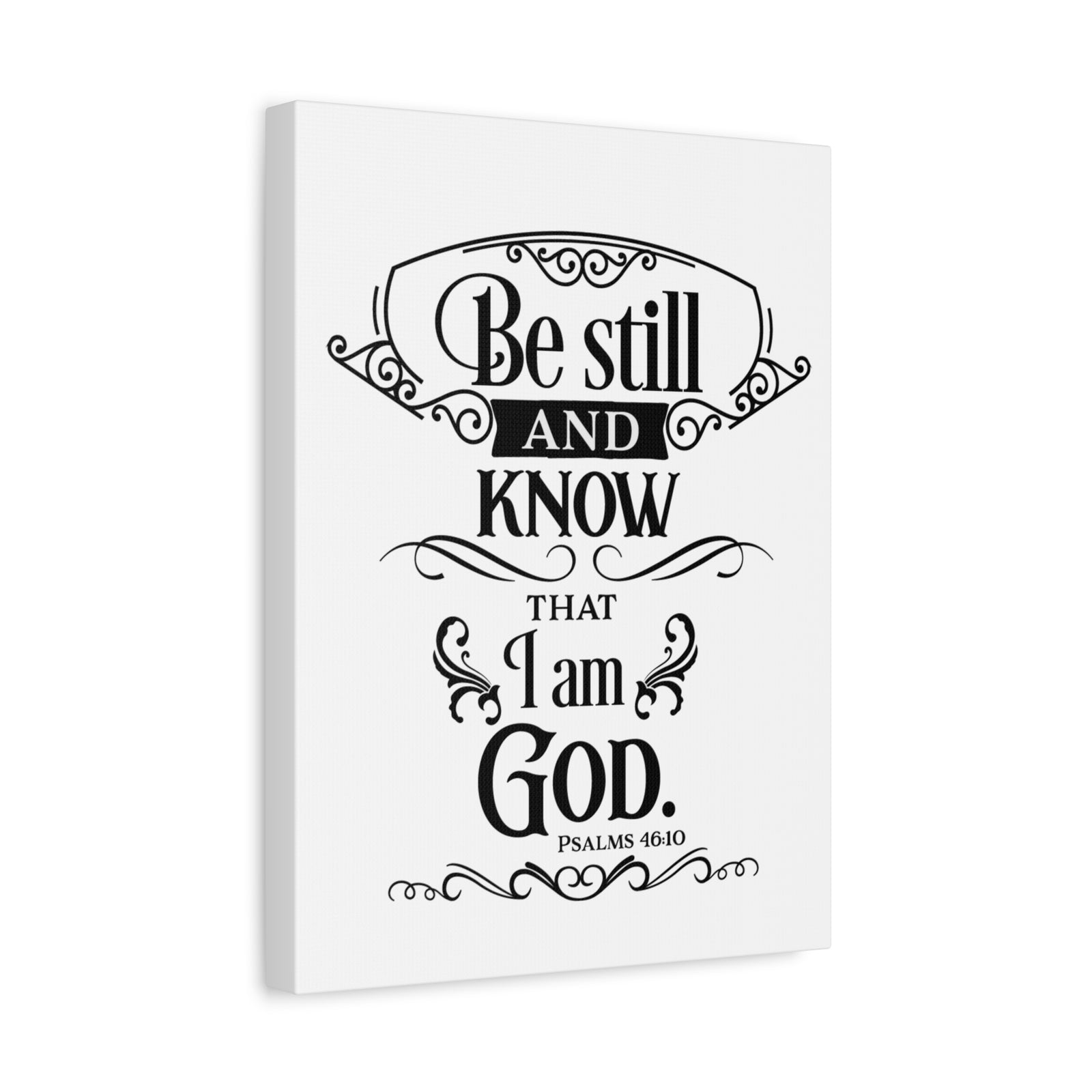 Scripture Canvas I Am God Psalm 46:10 Christian Wall Art Bible Verse Print Ready to Hang-Express Your Love Gifts