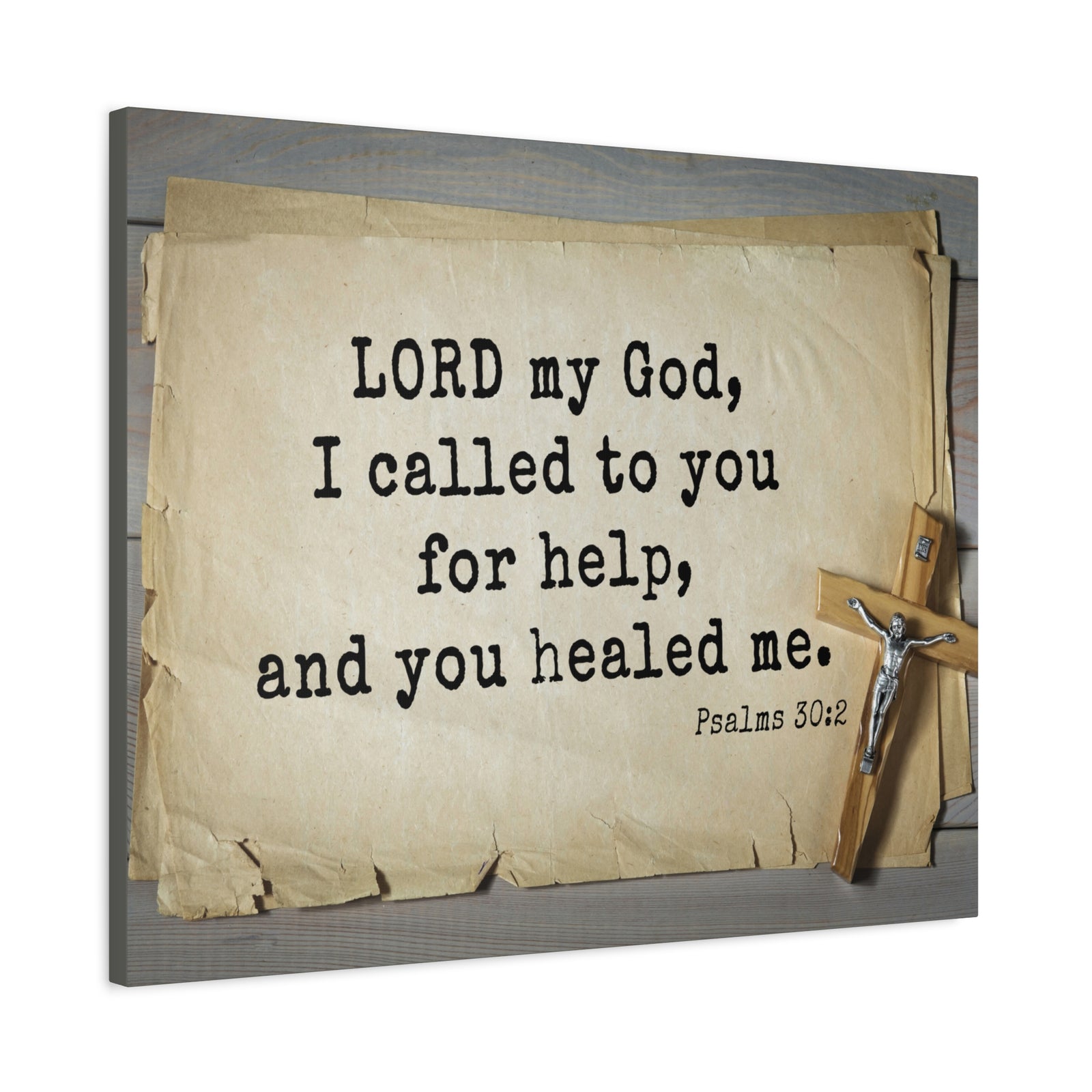 Scripture Canvas You Healed Me Psalms 30:2 Christian Wall Art Bible Verse Print Ready to Hang-Express Your Love Gifts