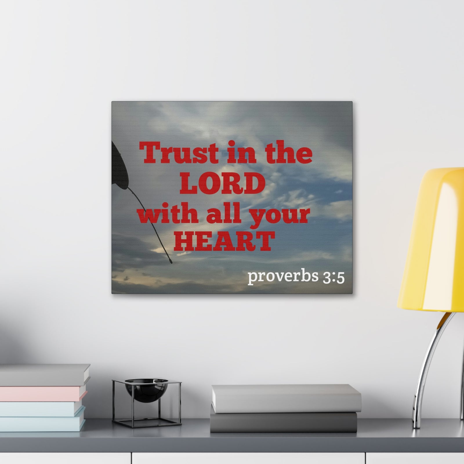 Scripture Walls With All Your Heart Proverbs 3:5 Bible Verse Canvas Christian Wall Art Ready to Hang-Express Your Love Gifts