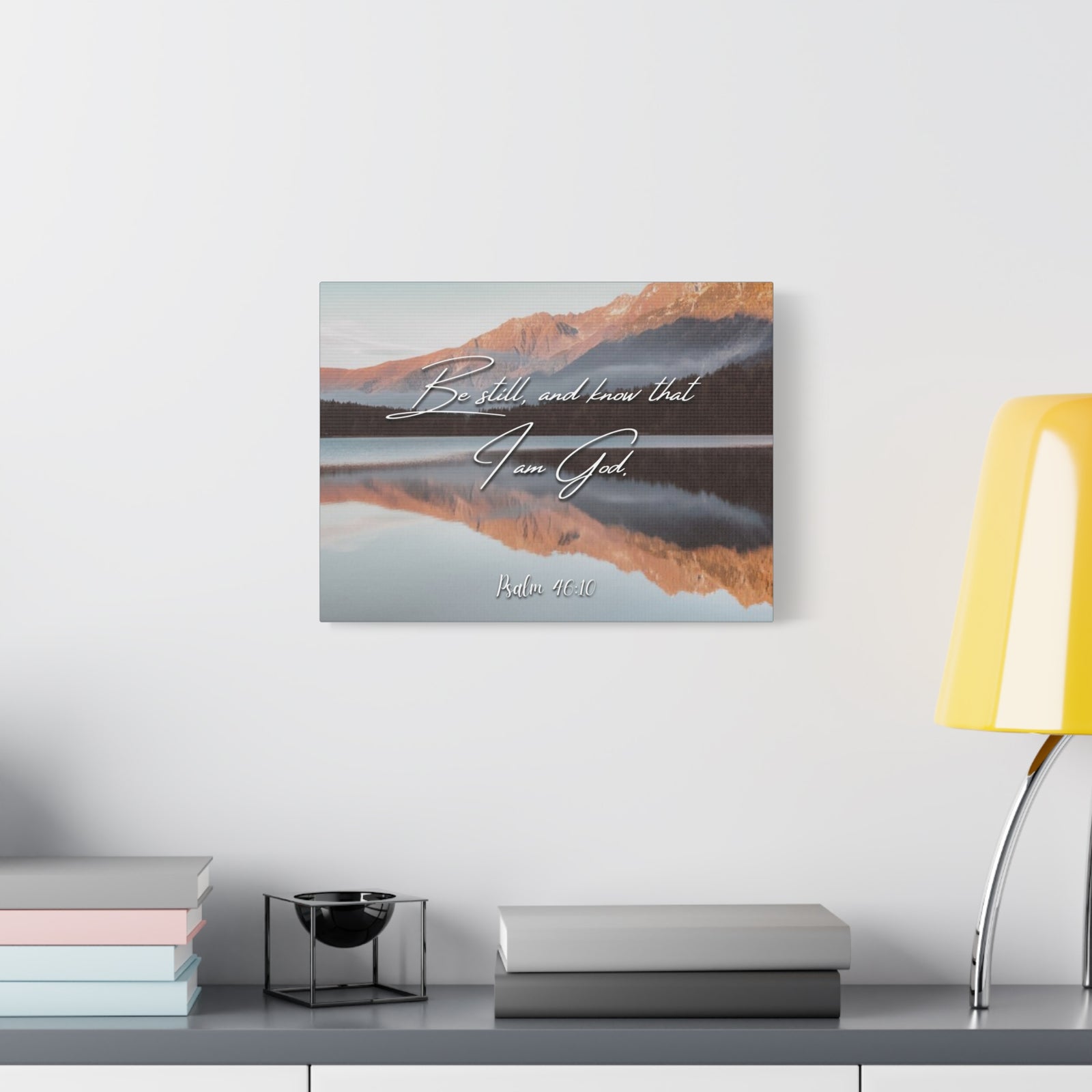 Scripture Canvas Be Still & Know I Am God Psalm 46:10 Christian Wall Art Bible Verse Print Ready to Hang-Express Your Love Gifts