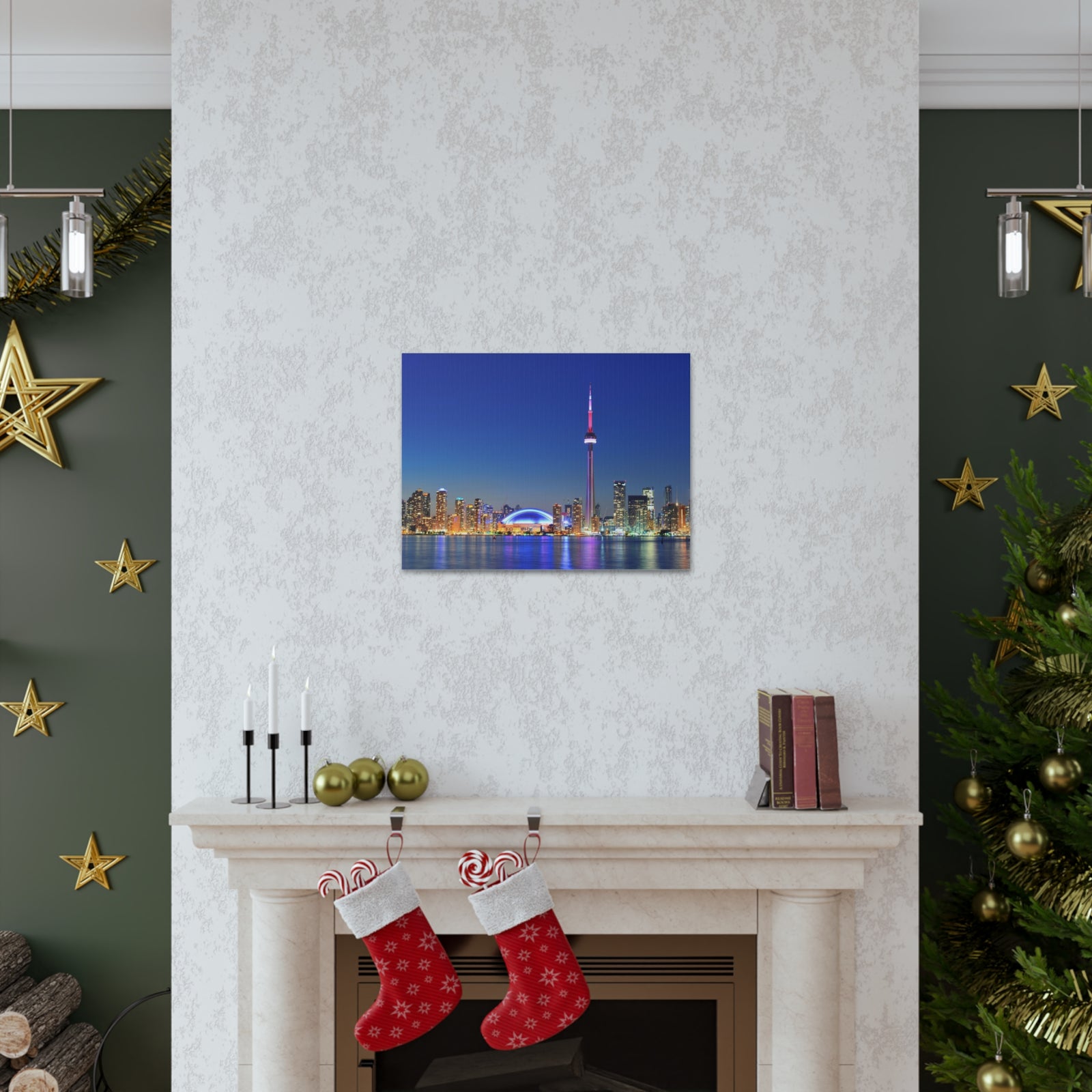 Toronto Night Skyline Canvas Artwork High-Quality Breathtaking Stunning Cityscape for Home Decor Ready to Hang-Express Your Love Gifts
