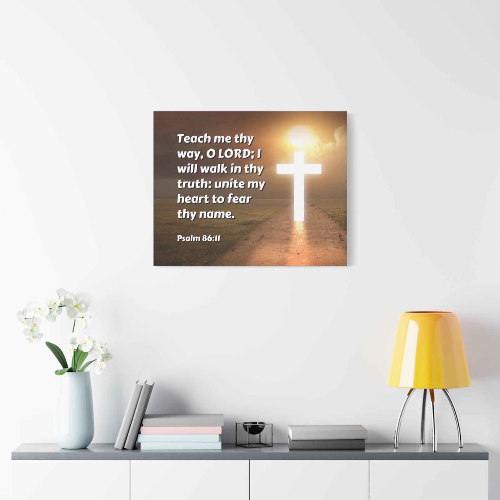 Scripture Canvas Unite My Heart Psalm 86:11 Christian Wall Art Bible Verse Print Ready to Hang-Express Your Love Gifts