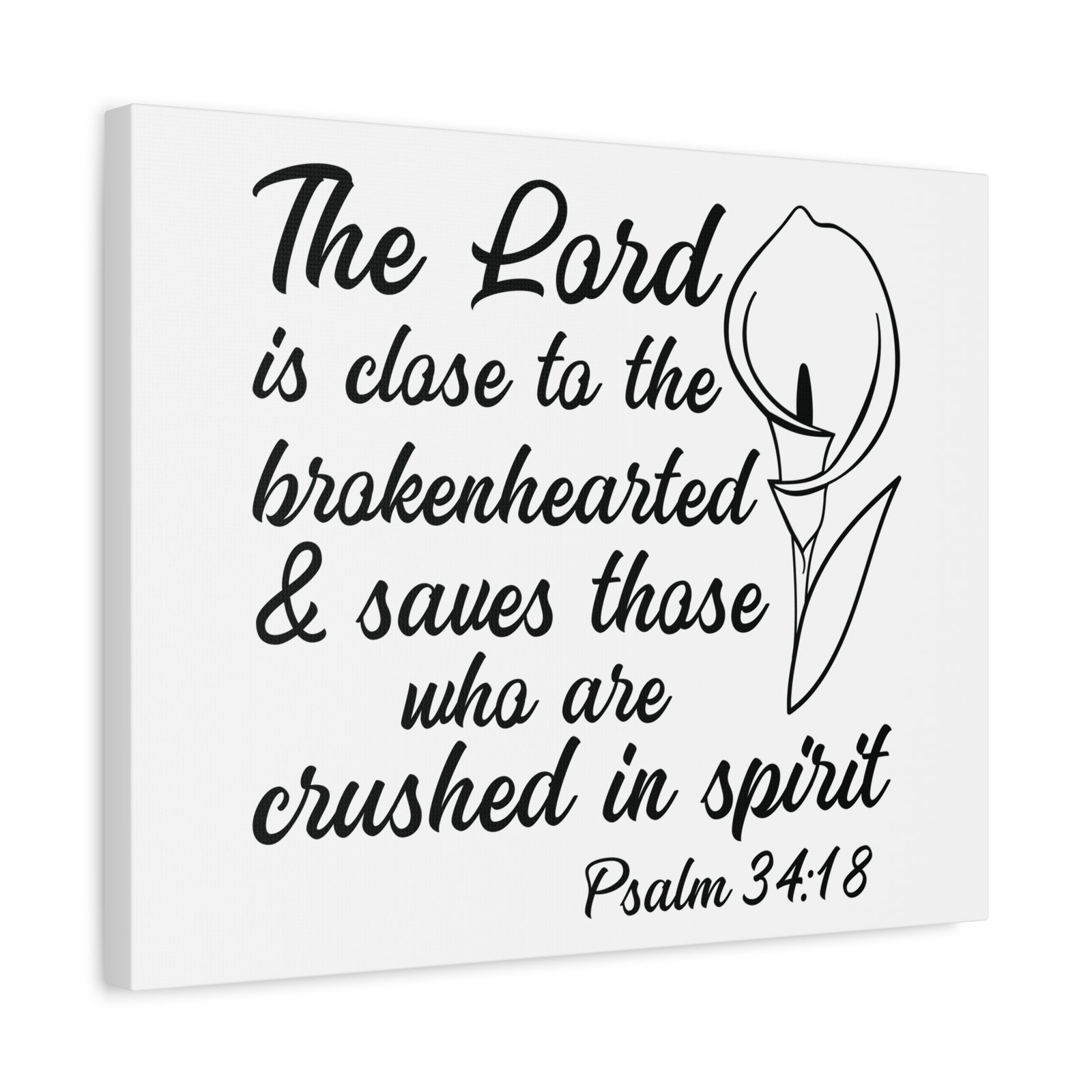 Scripture Canvas Saves Those Who Psalm 34:18 Christian Wall Art Bible Verse Print Ready to Hang-Express Your Love Gifts