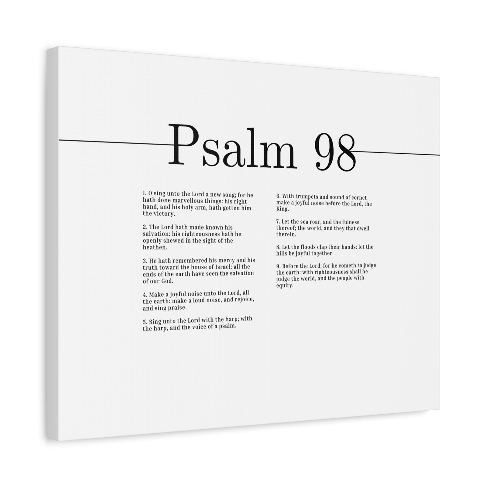 Scripture Canvas Shall He Judge The World Psalm 98 Christian Wall Art Bible Verse Print Ready to Hang-Express Your Love Gifts
