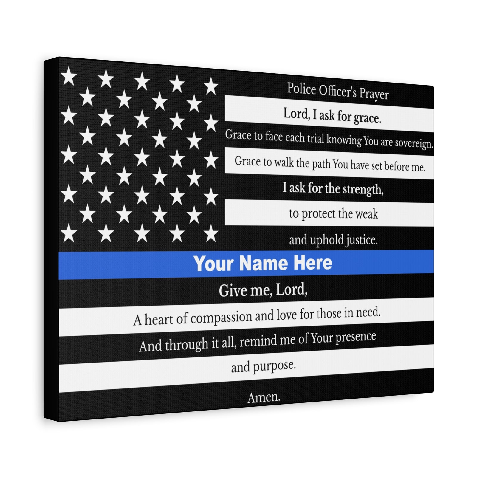 Scripture Walls Personalized Police Prayer Bible Canvas Christian Wall Art Ready to Hang Unframed-Express Your Love Gifts