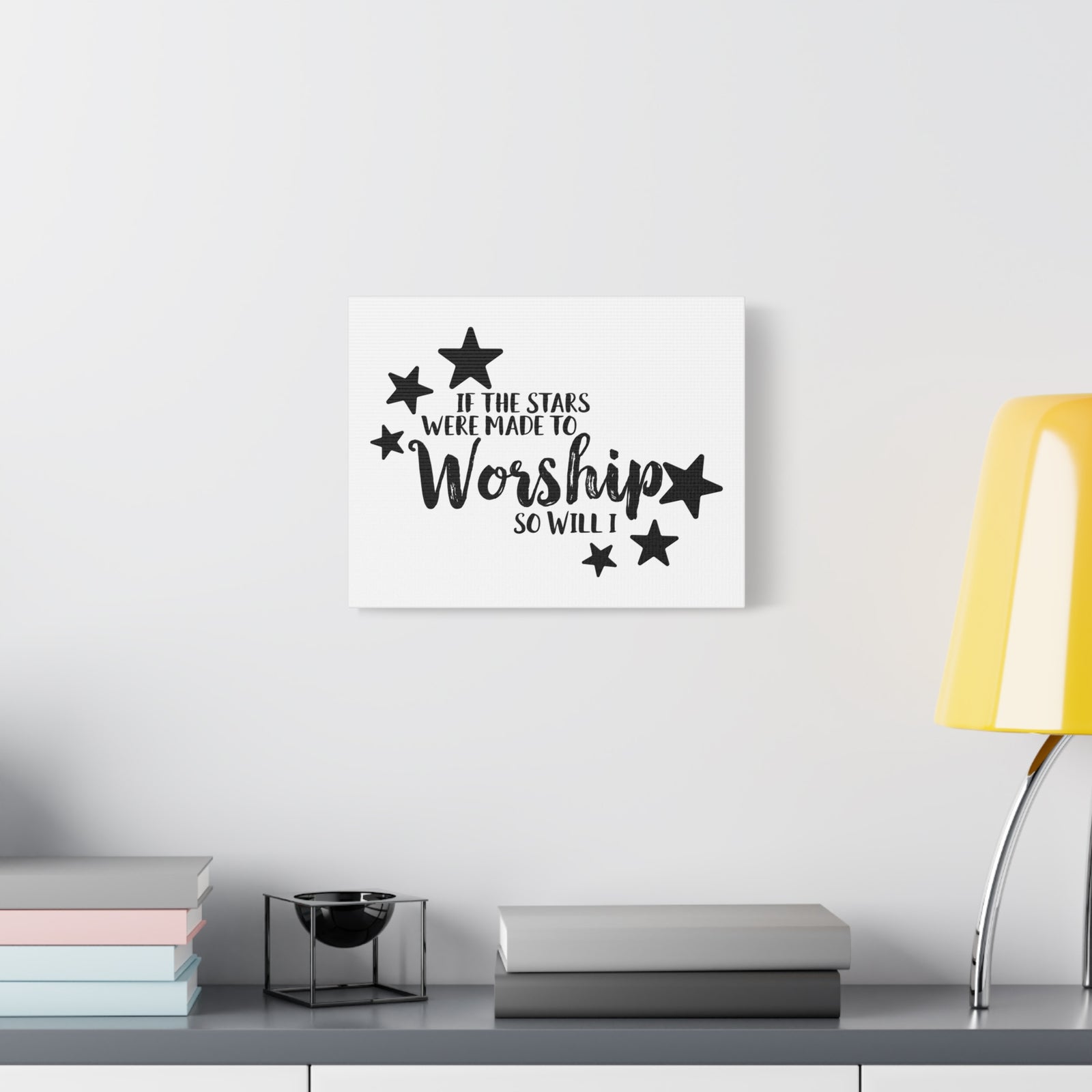 Scripture Canvas If The Stars Were Made To Worship So Will I Psalms 148:3-6 Christian Wall Art Print Ready to Hang-Express Your Love Gifts