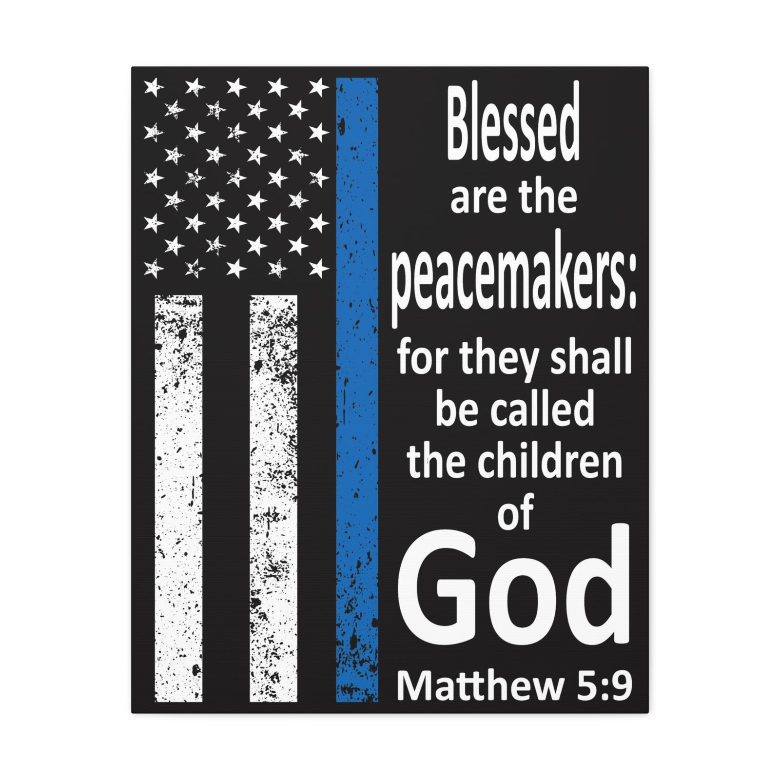 Scripture Walls Matthew 5:9 Police Officer Sign Bible Canvas Christian Wall Art Ready to Hang Unframed-Express Your Love Gifts