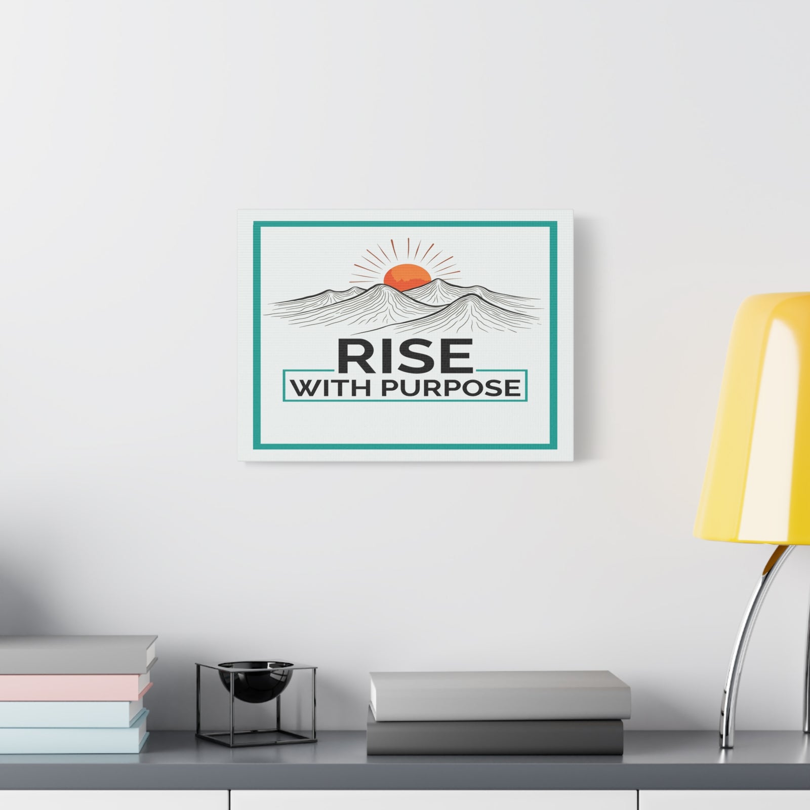 Rise With Purpose Inspirational Motivational Quote Canvas Wall Art for Home Decor Ready-to-Hang-Express Your Love Gifts
