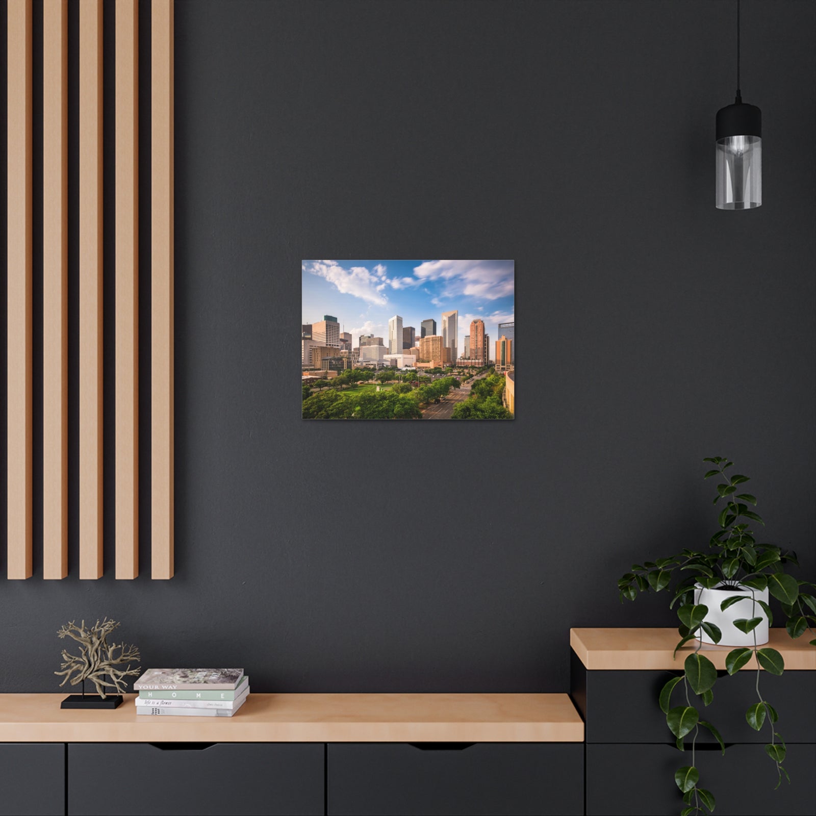 Houston Daytime Skyline Canvas Artwork High-Quality Breathtaking Stunning Cityscape for Home Decor Ready to Hang-Express Your Love Gifts