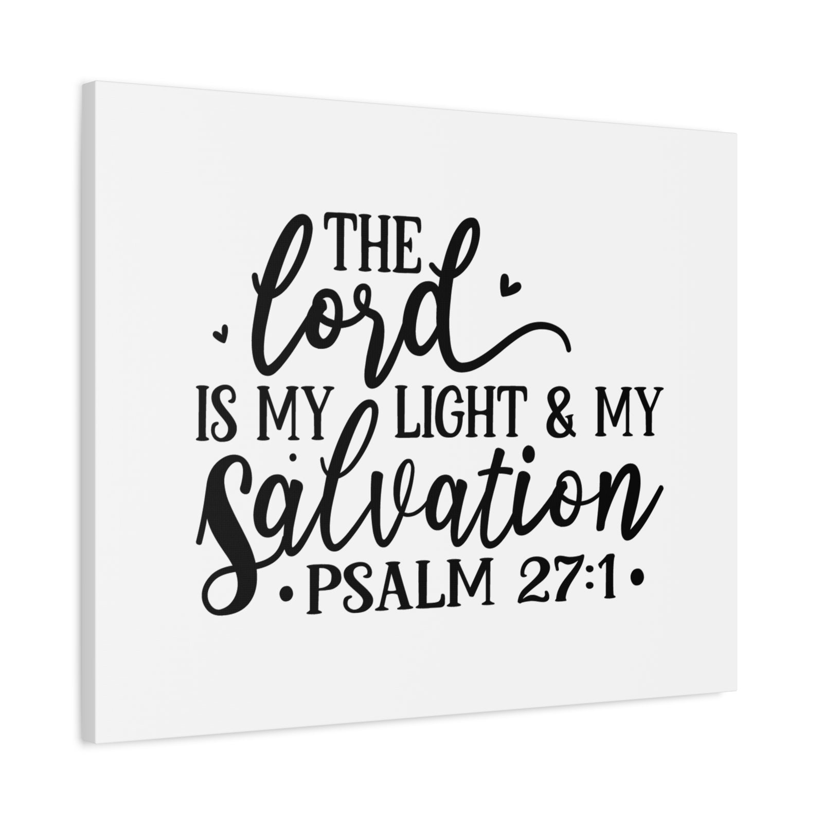 Scripture Canvas Light & My Salvation Psalm 27:1 Christian Wall Art Bible Verse Print Ready to Hang-Express Your Love Gifts