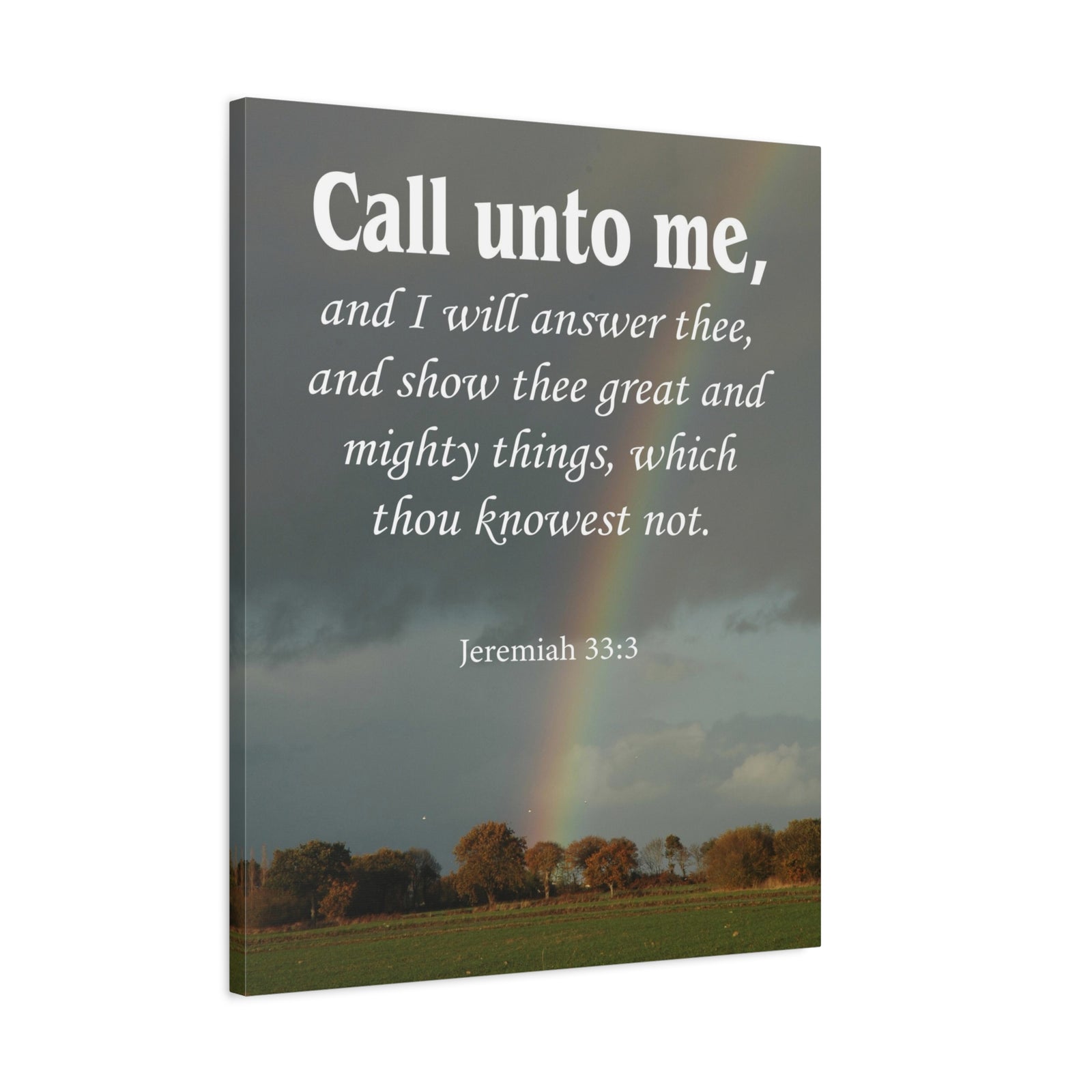 Scripture Canvas Call Unto Me Jeremiah 33:3 Christian Wall Art Bible Verse Print Ready to Hang-Express Your Love Gifts