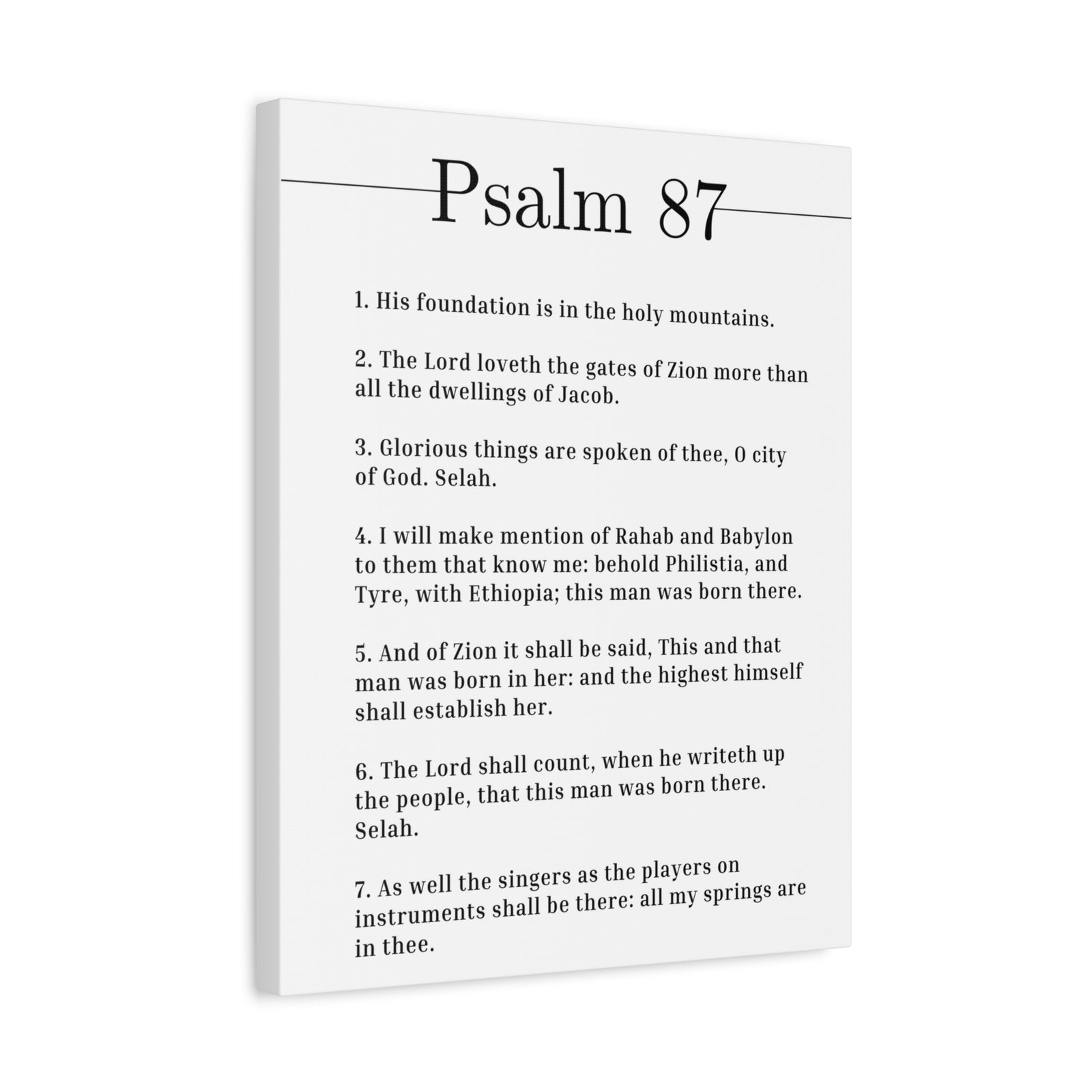 Scripture Canvas City Of God Psalm 87 Christian Wall Art Bible Verse Print Ready to Hang-Express Your Love Gifts