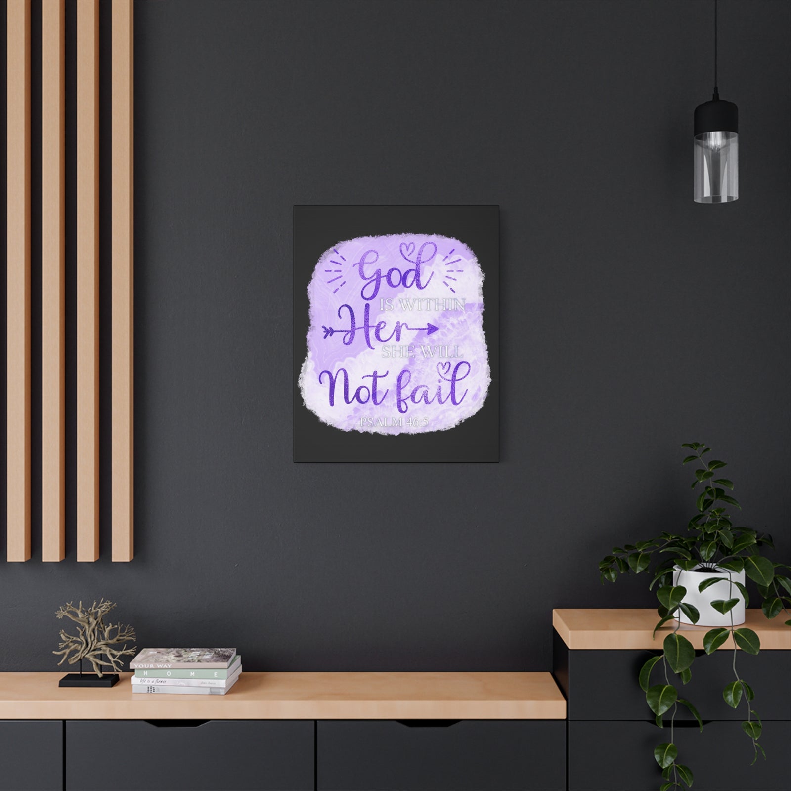Scripture Walls Psalm 46:5 God is Within Her Bible Verse Canvas Christian Wall Art Ready to Hang Unframed-Express Your Love Gifts