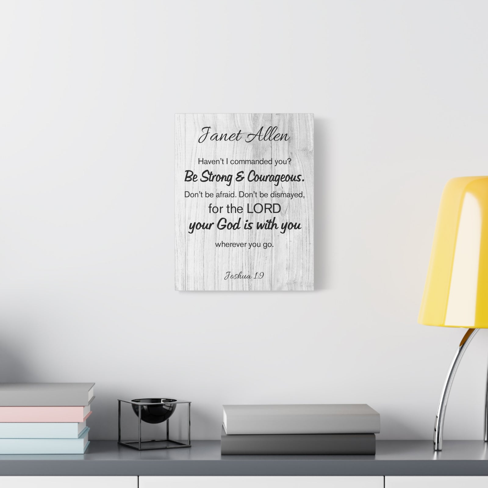 Scripture Walls Personalized Joshua 1:9 Bible Chapter Canvas Christian Wall Art Ready to Hang-Express Your Love Gifts