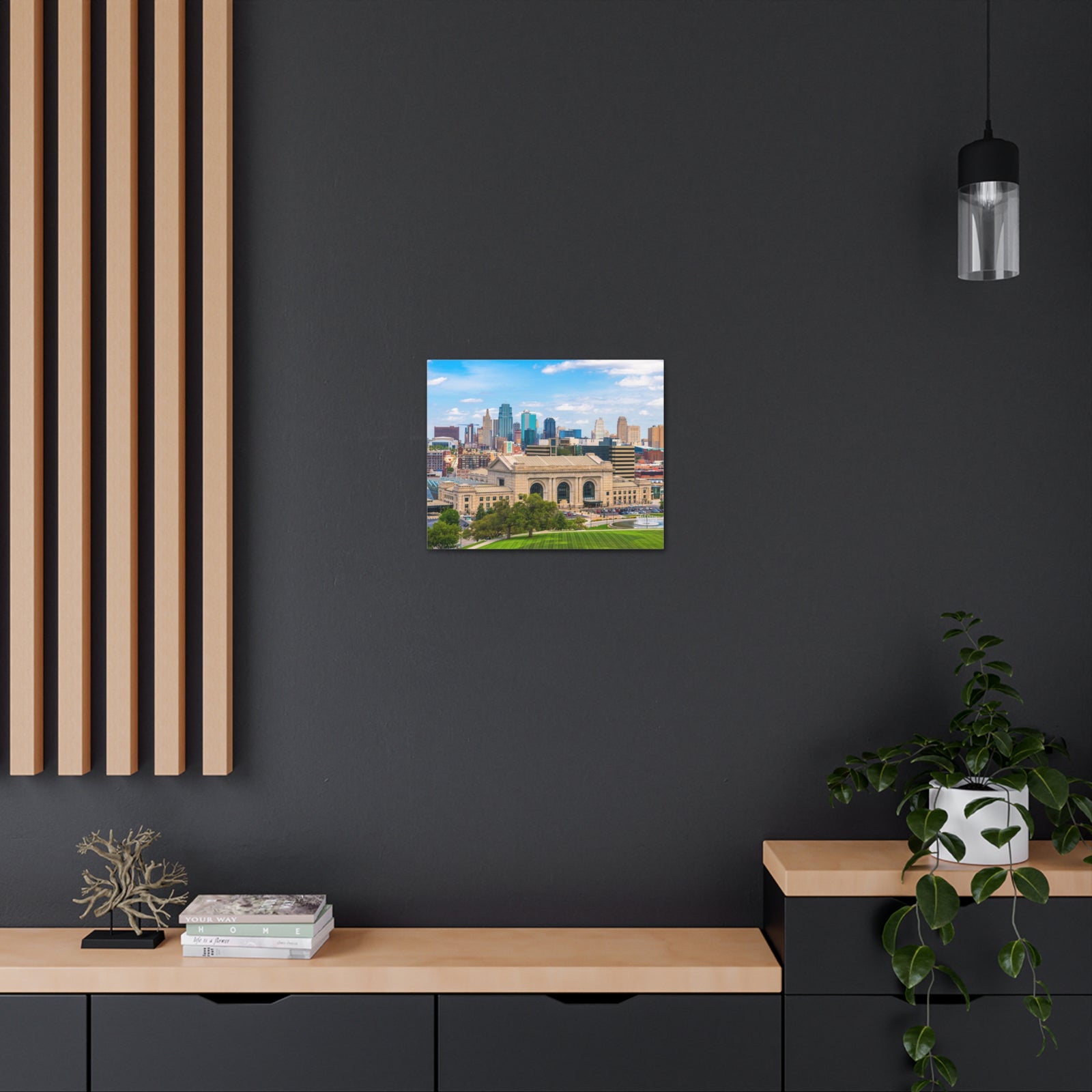 Kansas City Daytime Skyline Canvas Artwork High-Quality Breathtaking Stunning Cityscape for Home Decor Ready to Hang-Express Your Love Gifts