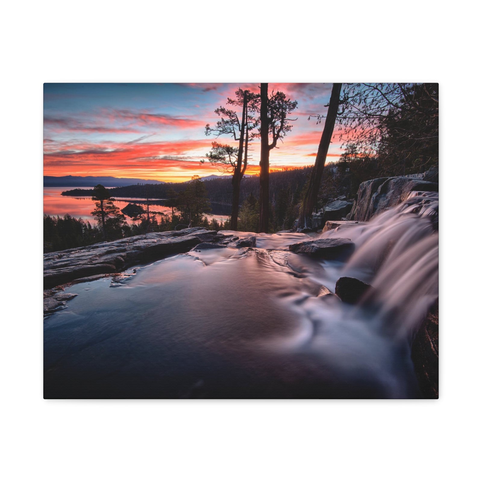 Lake Water Rushing Nature Wilderness Photography Canvas Wall Art for Home Decor Ready-to-Hang-Express Your Love Gifts